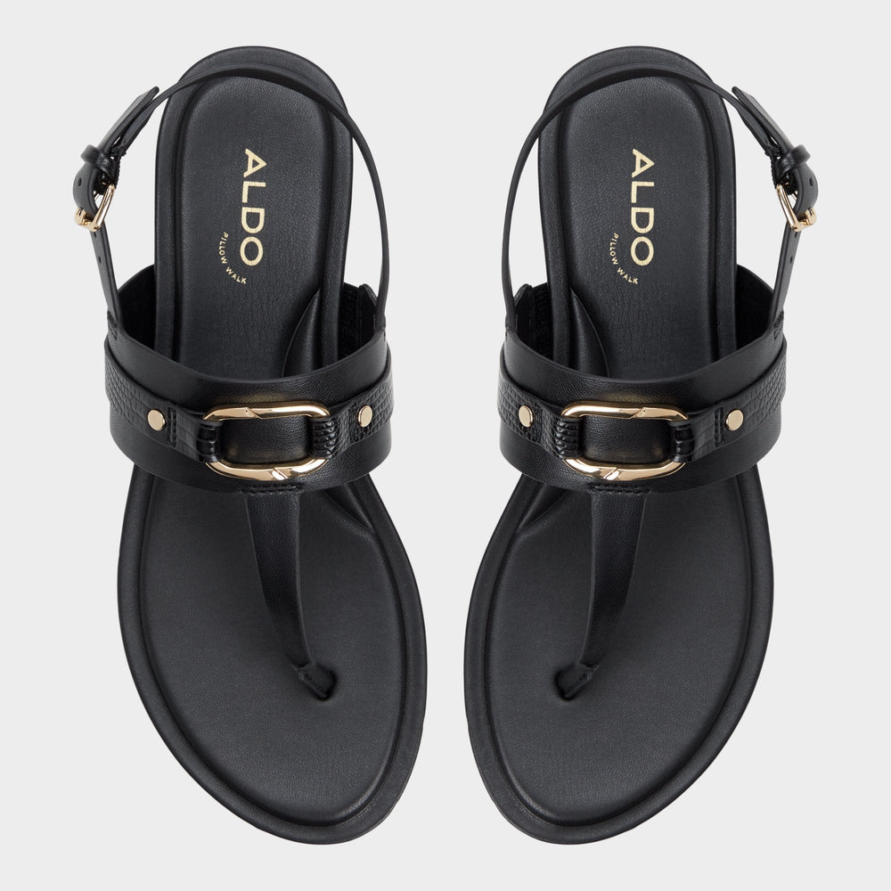 Aldo Taylen Black Women's Footbed sandals - T-strap sandal Black