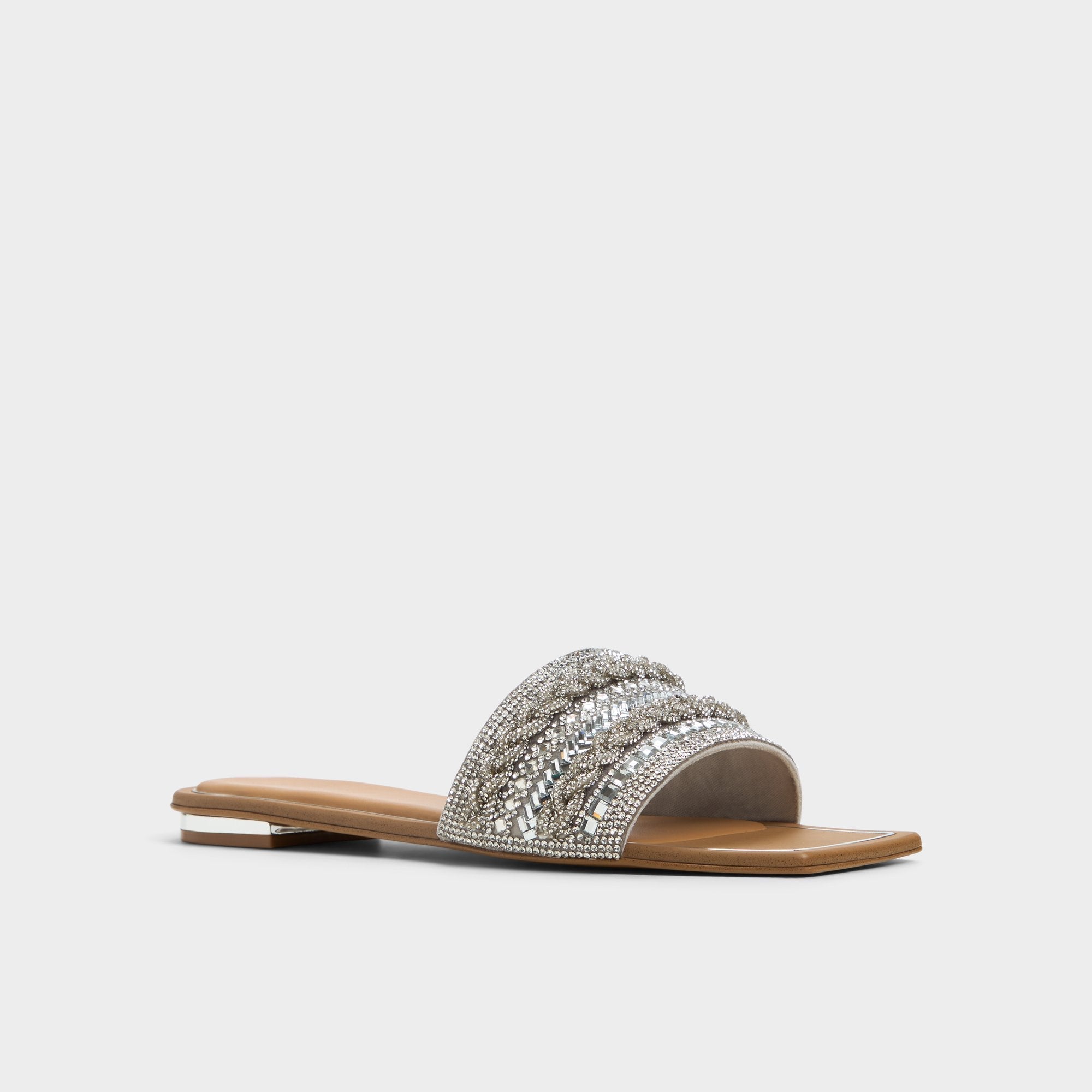 Aldo Navalia Silver Women's Flats - Slide sandal Silver