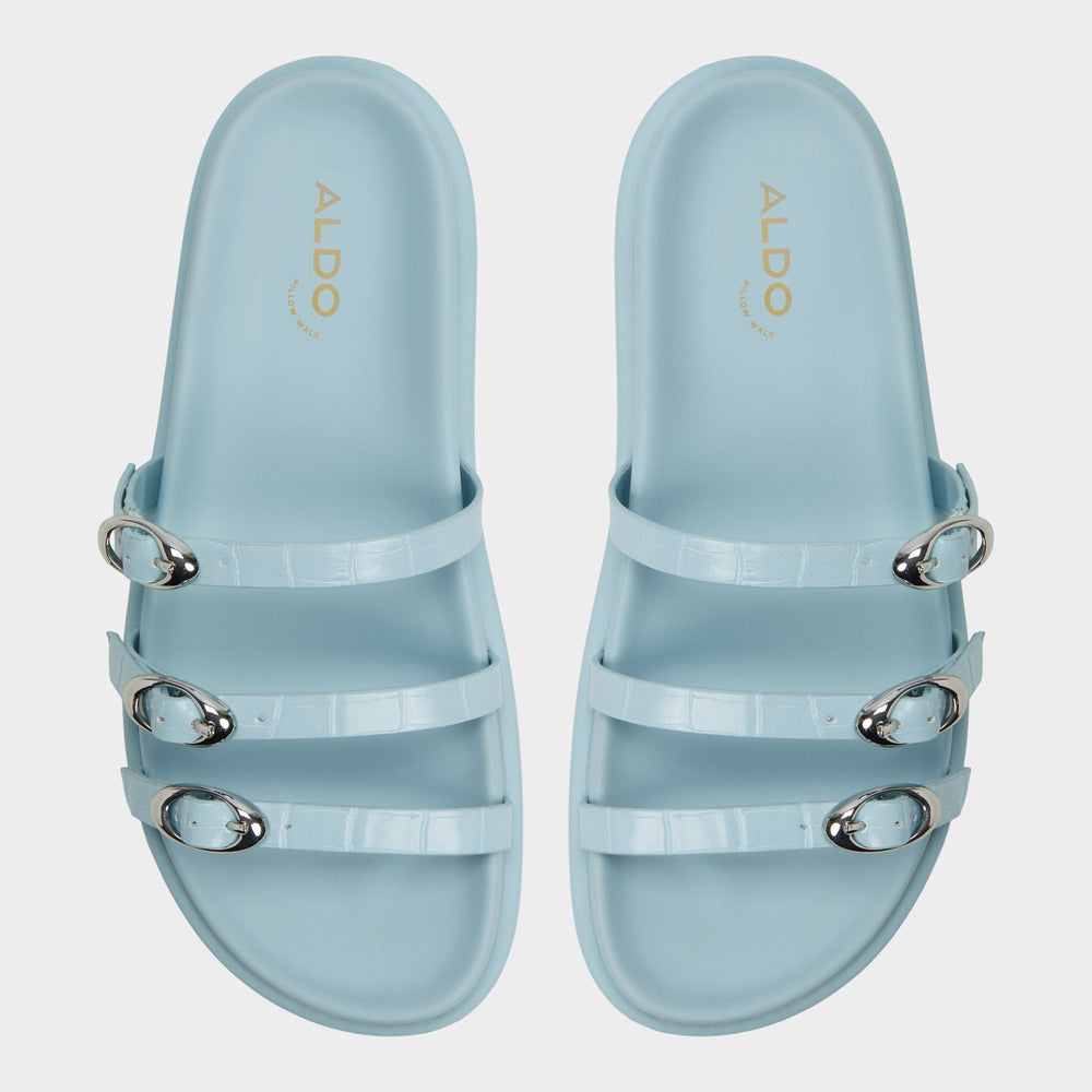 Aldo Zephyra Pastel Blue Women's Footbed sandals - Footbed sandal Pastel Blue
