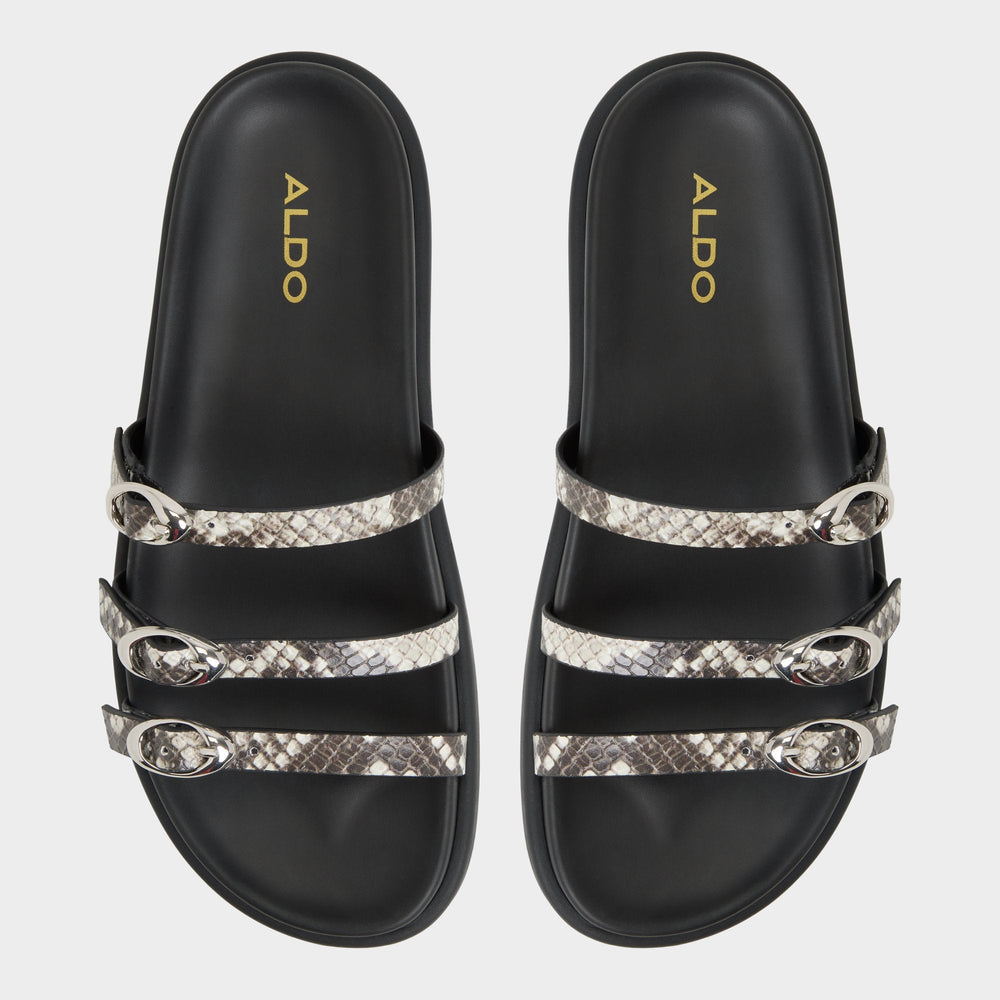 Aldo Zephyra White/Black Women's Footbed sandals - Footbed sandal White/Black