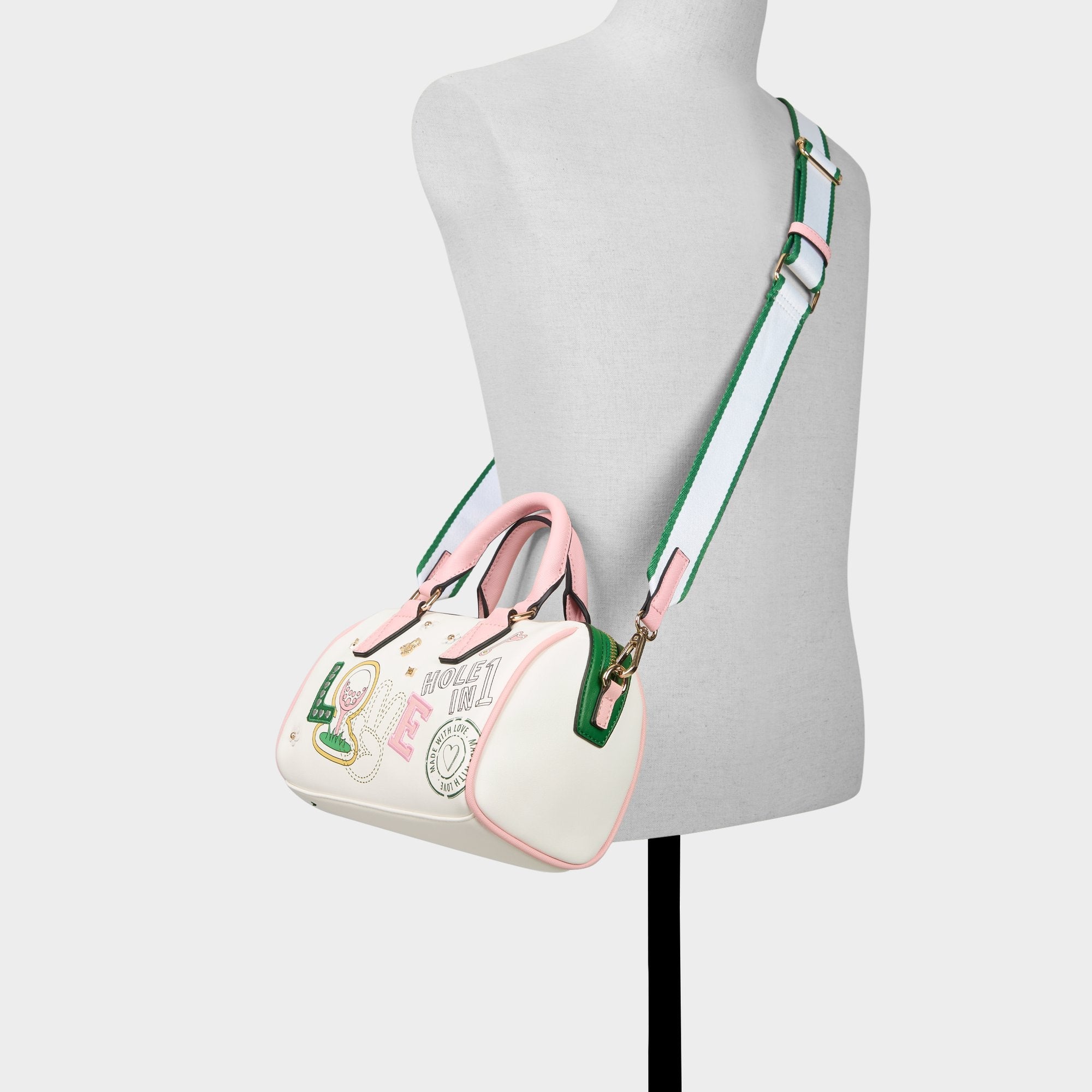 Aldo Fisney White Combo Women's Mini bags - Barrel bag White Combo
