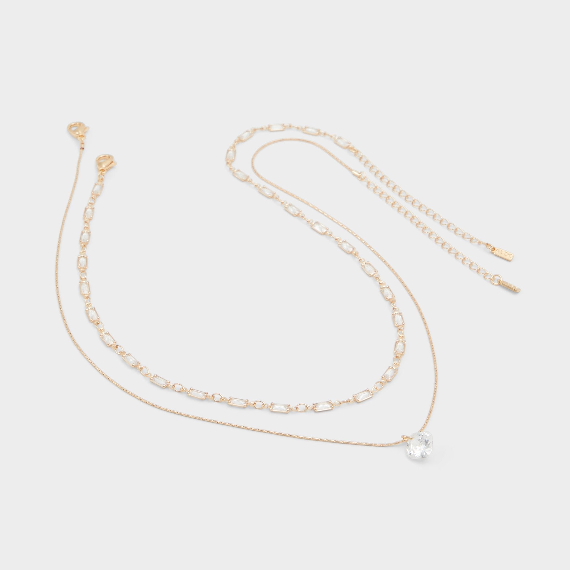 Aldo Flein Gold/Clear Multi Women's Necklaces - Layered necklace Gold/Clear Multi