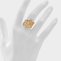 Aldo Kiliwiel Gold/Clear Multi Women's Rings - Multi finger rings Gold/Clear Multi