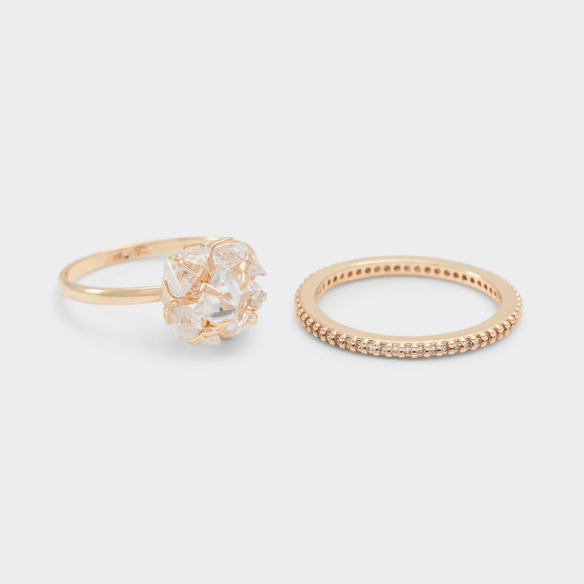 Aldo Greini Gold/Clear Multi Women's Rings - Multi-finger rings Gold/Clear Multi