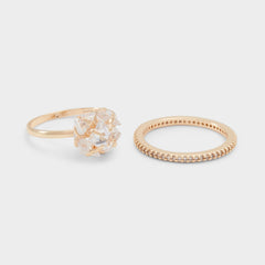 Aldo Greini Gold/Clear Multi Women's Rings - Multi-finger rings Gold/Clear Multi