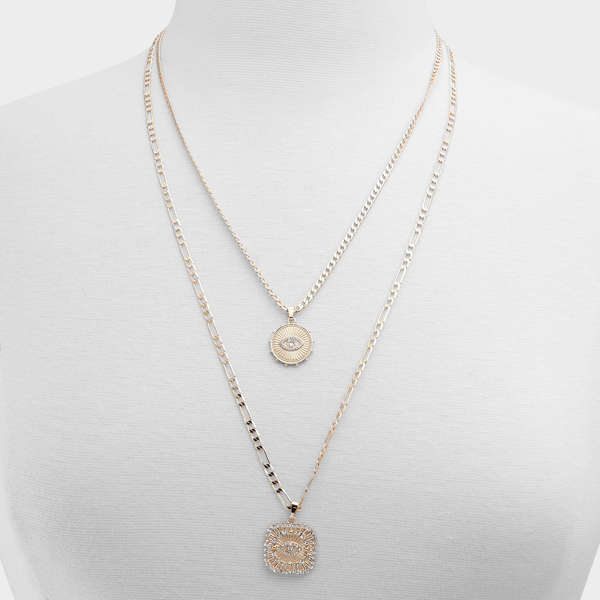 Aldo Naewin Gold/Clear Multi Women's Necklaces - Layered necklace Gold/Clear Multi
