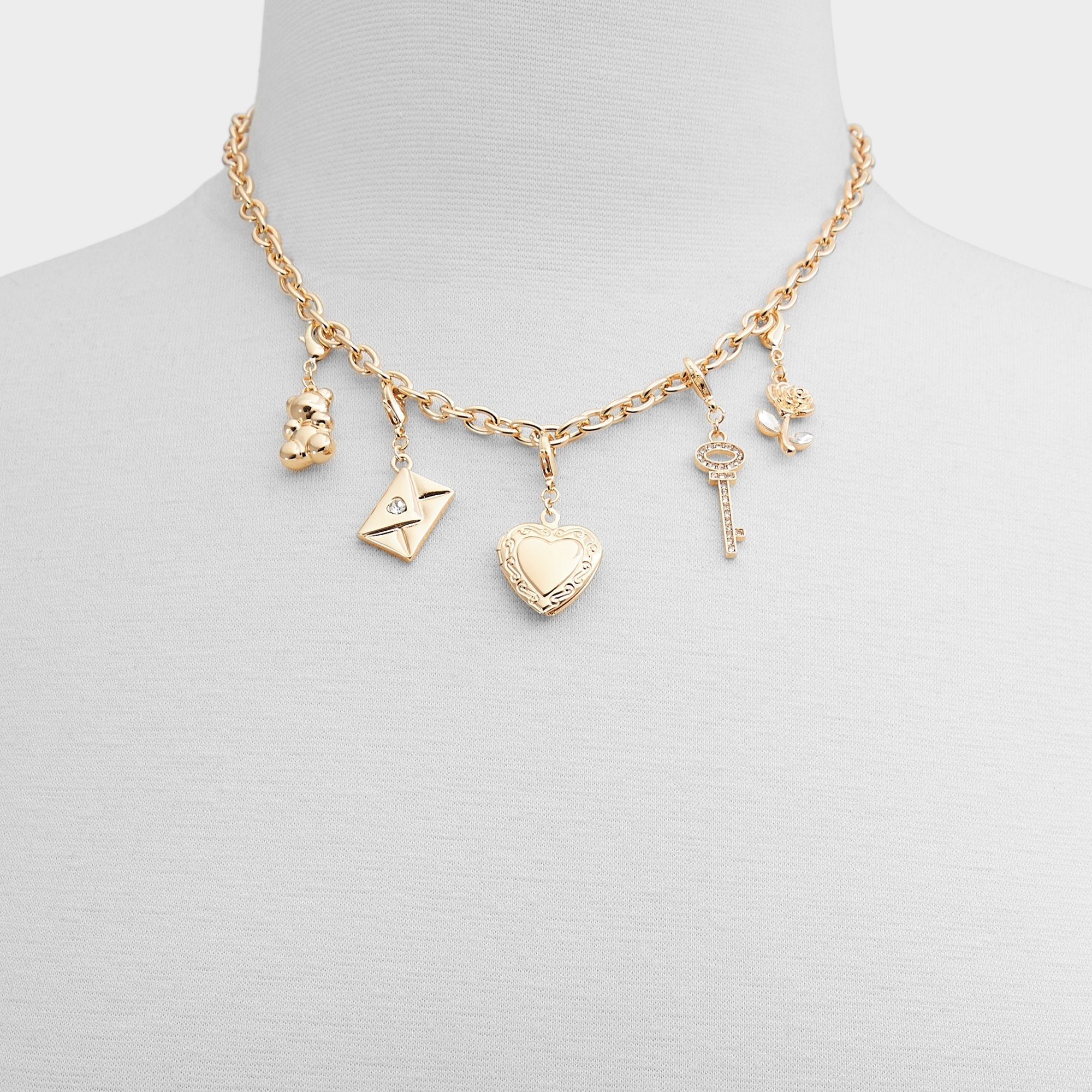 Aldo Bemyvalentine Gold/Clear Multi Women's Specialty - Necklace & bracelet set Gold/Clear Multi