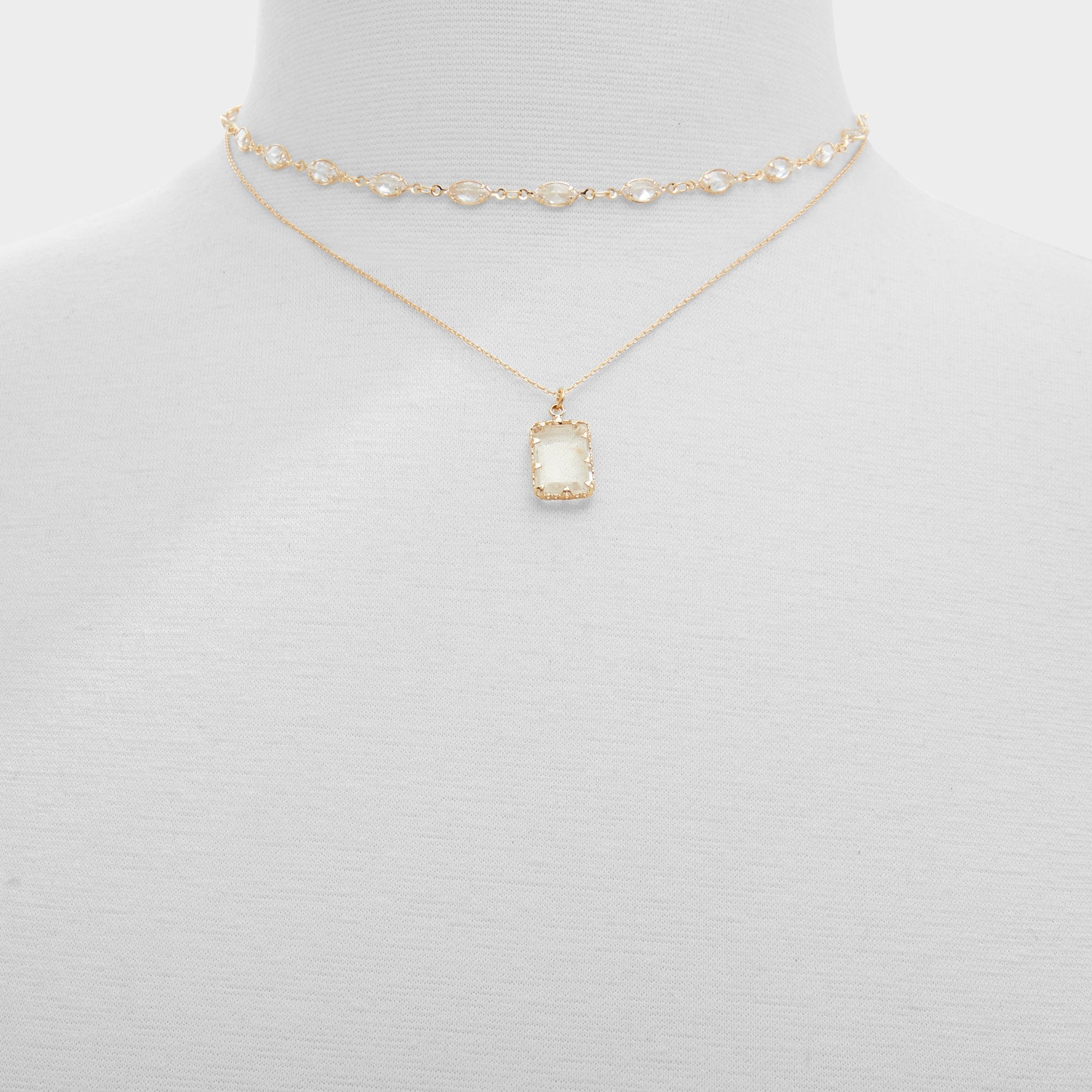 Aldo Destinie Gold/Clear Multi Women's Necklaces - Layered necklace Gold/Clear Multi