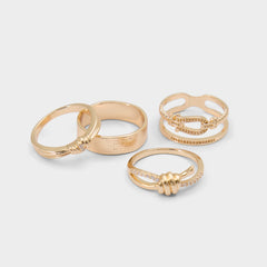 Aldo Knotta in Gold Clear Multi - Multi finger rings Gold/Clear Multi
