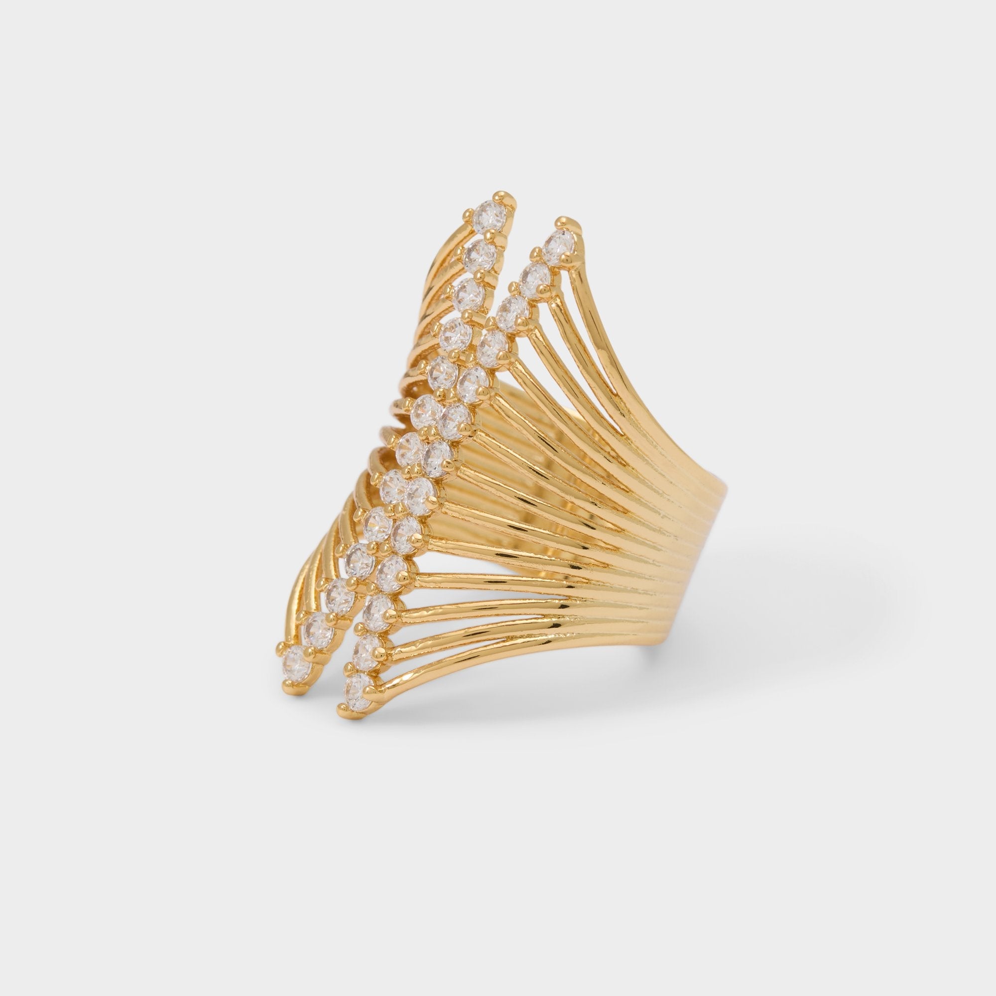 Aldo Glimmery in Gold Clear Multi - Stackable rings Gold/clear multi