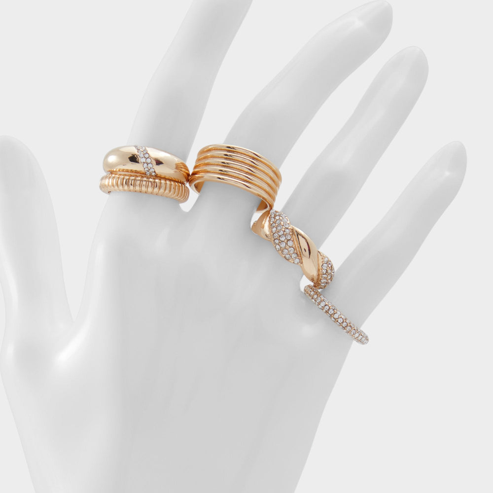 Aldo Lovelanguage Gold/Clear Multi Women's Rings - Ring Gold/Clear Multi