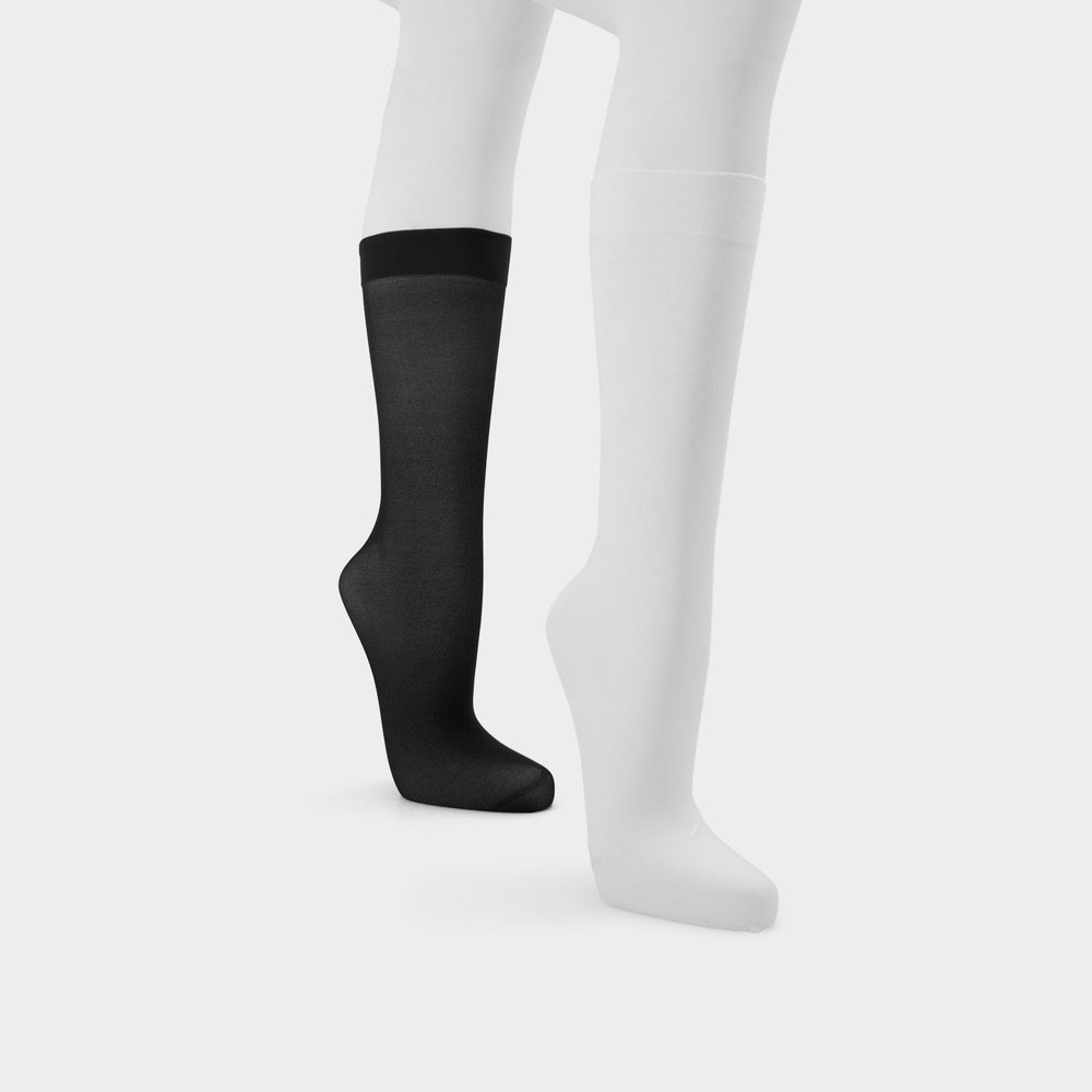 Aldo Sleekstep in Black White - Knee high socks Black/White