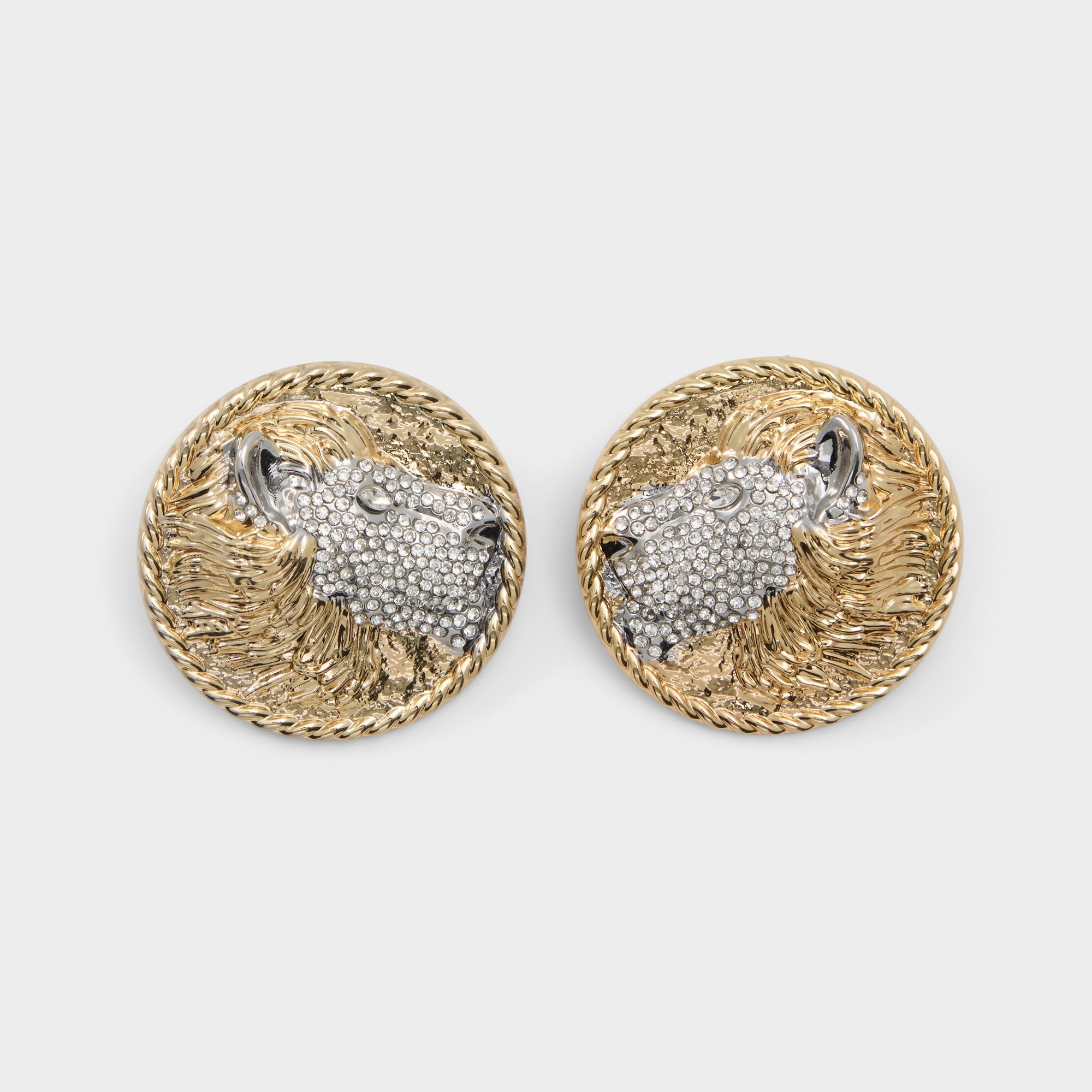 Aldo Lionesse in Gold Clear Multi - Button earrings Gold/clear multi
