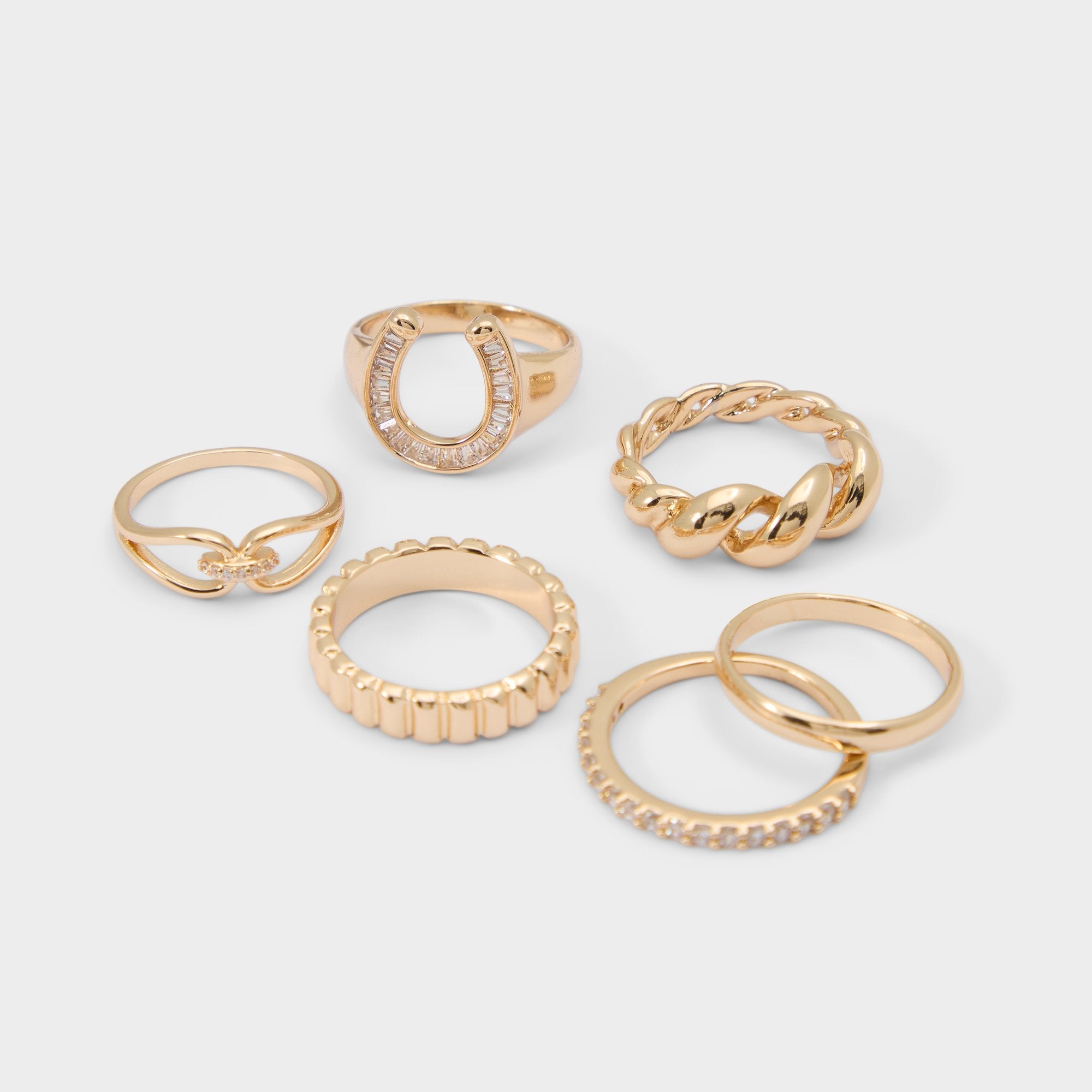 Aldo Luckyrings in Gold Clear Multi - Multi finger rings Gold/Clear Multi