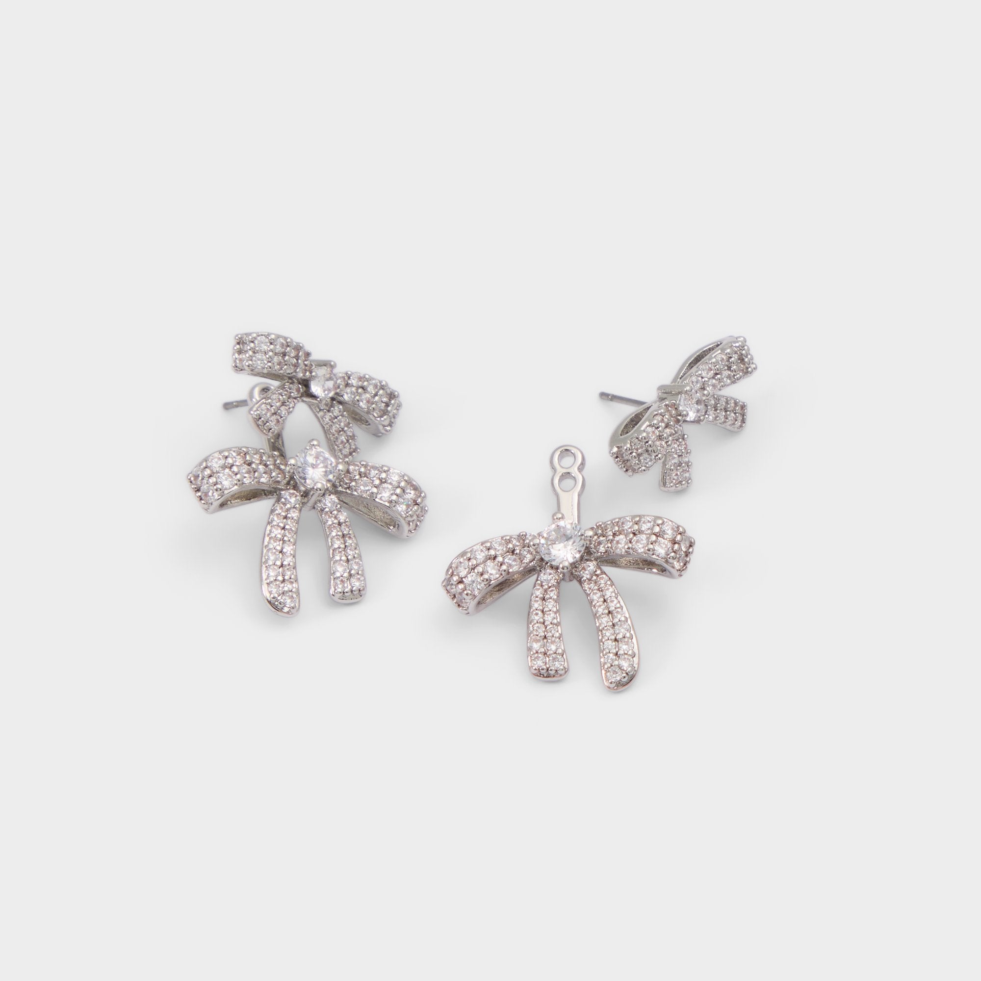 Aldo Bows in Silver Clear Multi - Earrings Silver/clear multi