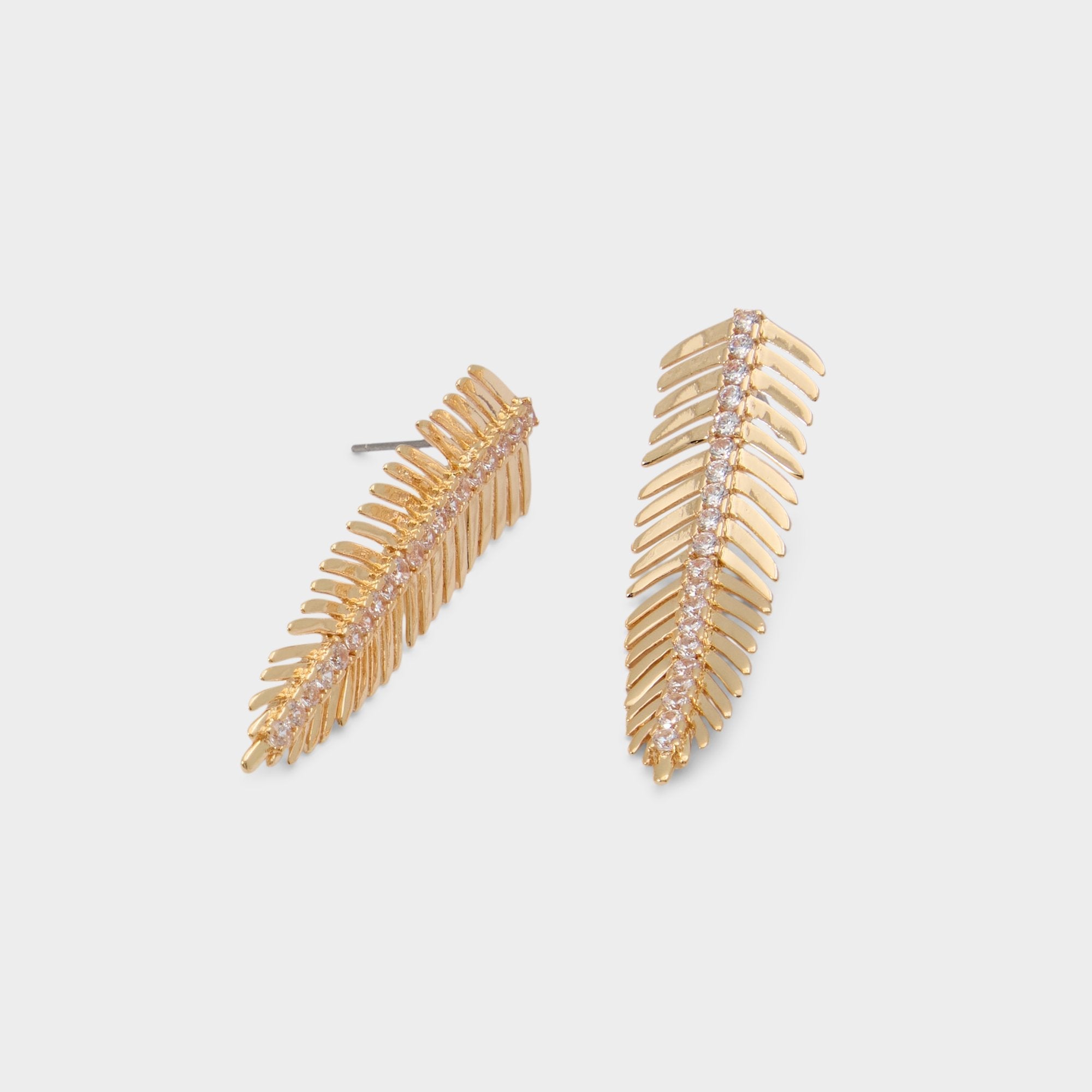 Aldo Feathers in Gold Clear Multi - Earrings Gold/clear multi