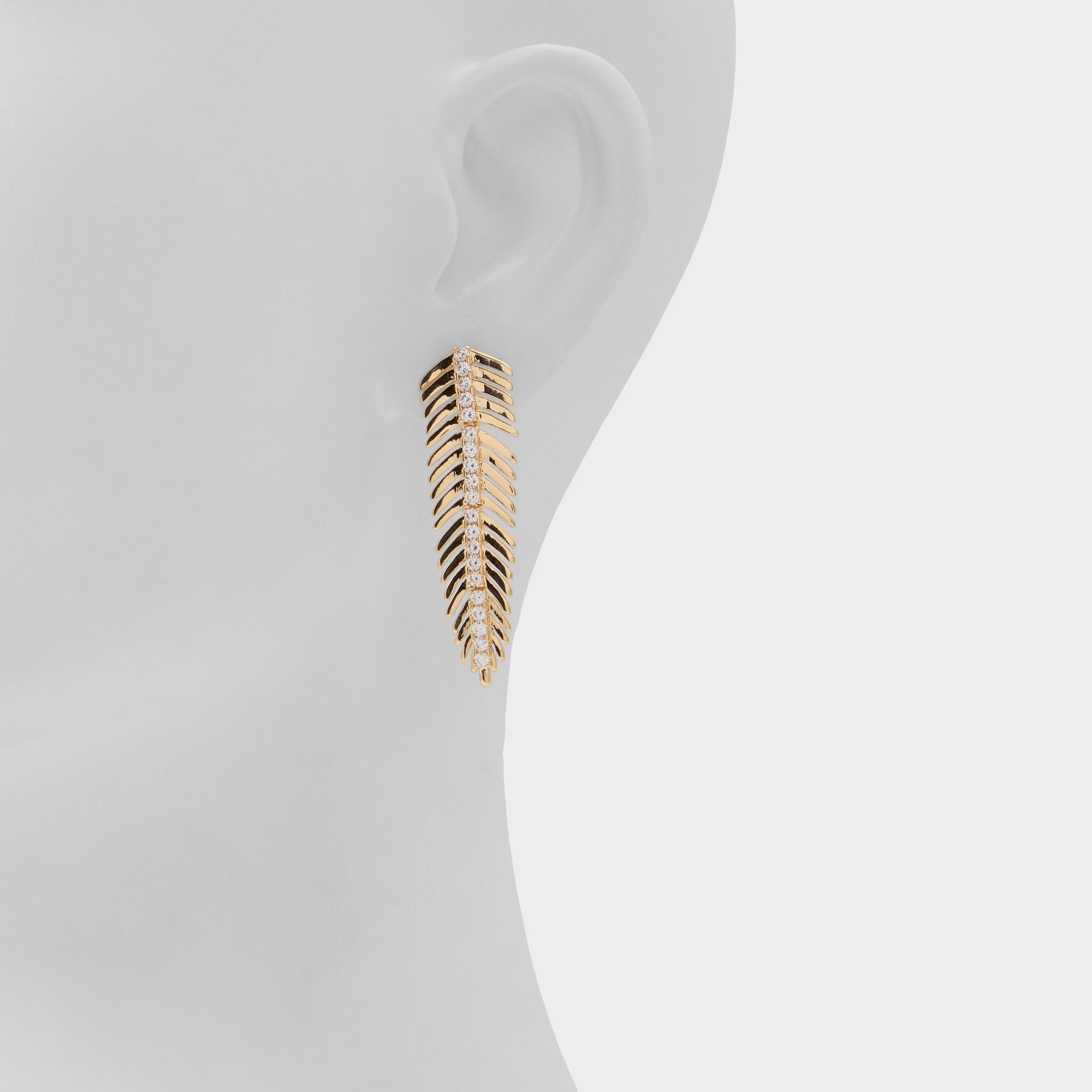Aldo Feathers in Gold Clear Multi - Earrings Gold/clear multi