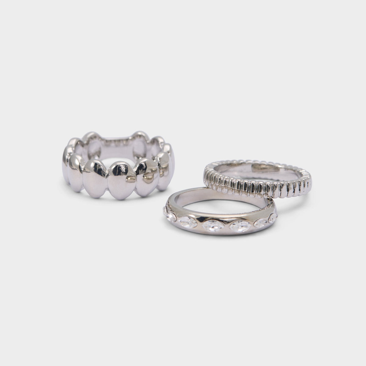 Aldo Bublle in Silver Clear Multi - Stackable rings Silver/clear multi