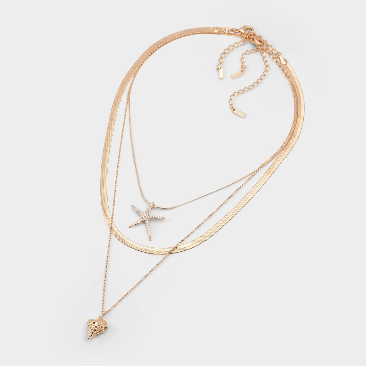 Aldo Seascharms Gold/Clear Multi Women's Necklaces - Layered necklace Gold/Clear Multi