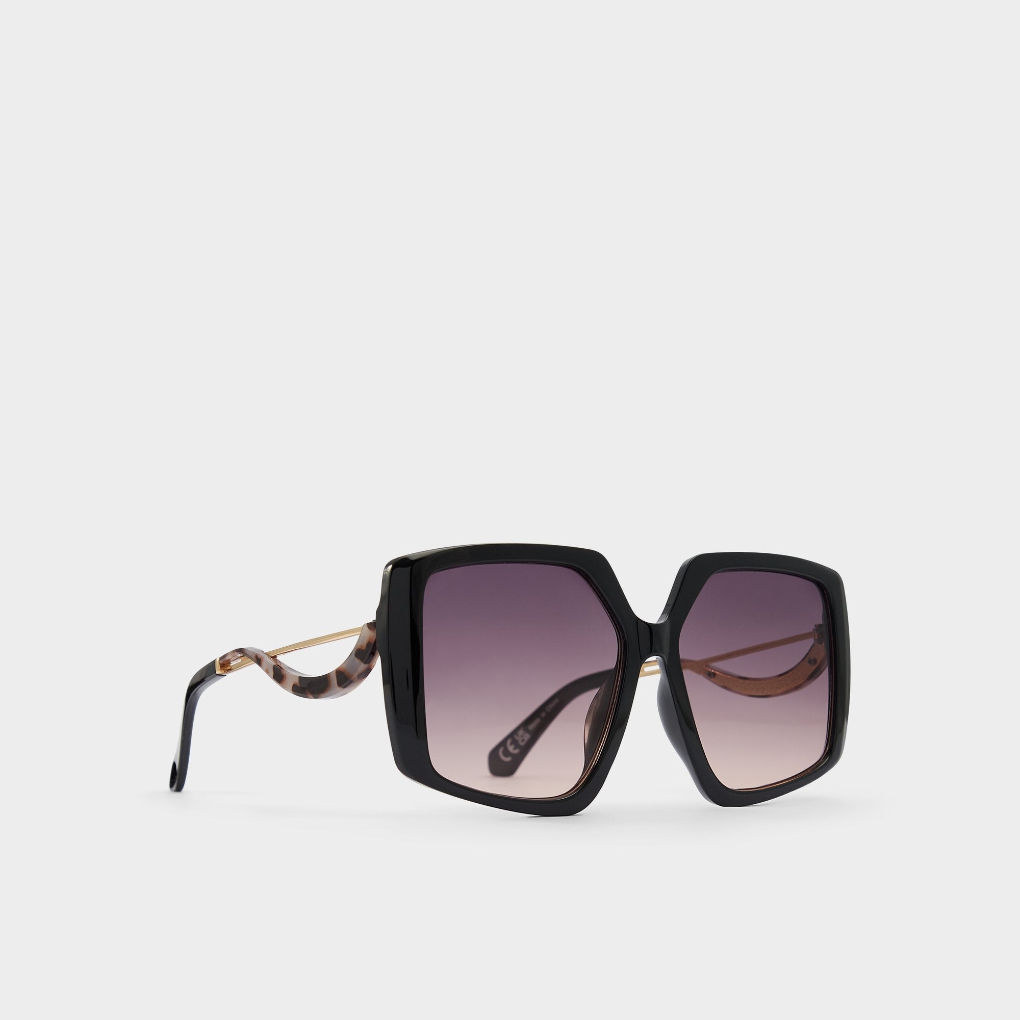 Aldo Asya Black/Gold Multi Women's Square - Square sunglasses Black/Gold Multi