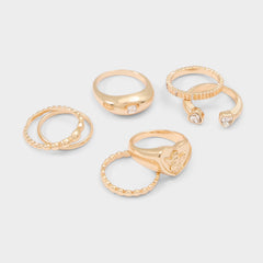Aldo Anngellica in Gold Clear Multi - Multi-finger rings Gold/Clear Multi
