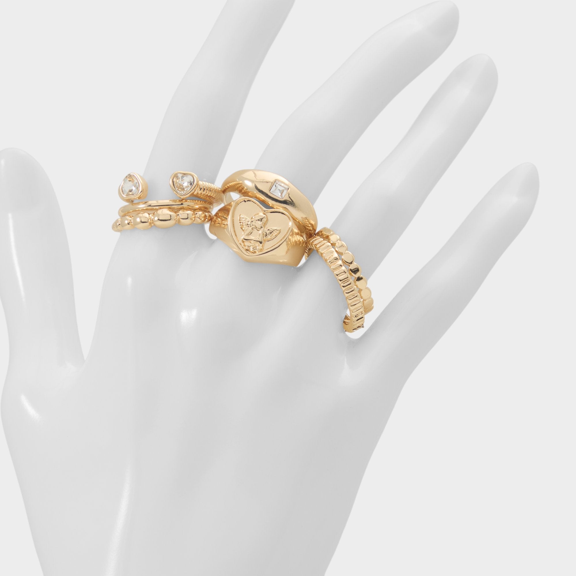 Aldo Anngellica in Gold Clear Multi - Multi-finger rings Gold/Clear Multi