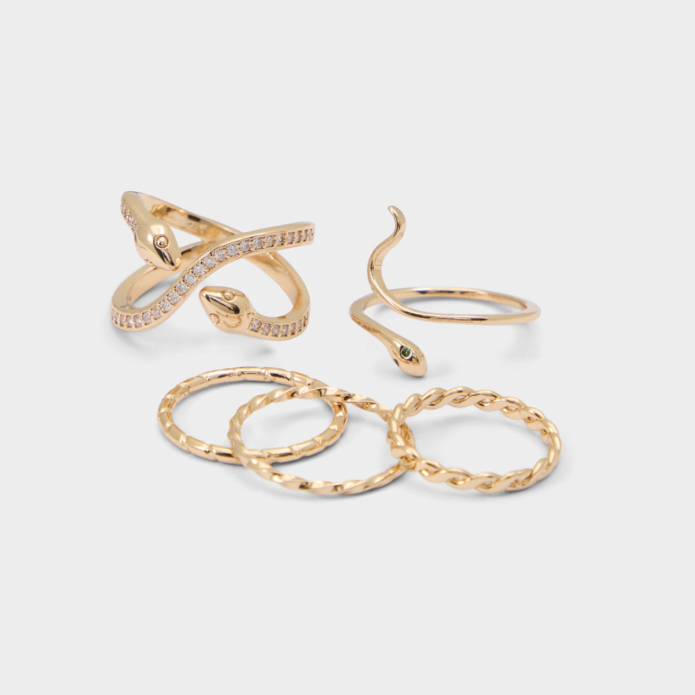 Aldo Blancan Gold/Clear Multi Women's Rings - Multi finger rings Gold/Clear Multi