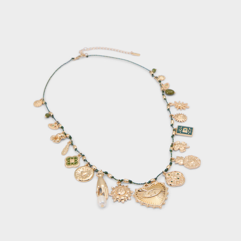 Aldo Bohemian in Dark Green - Charm necklace Dark green