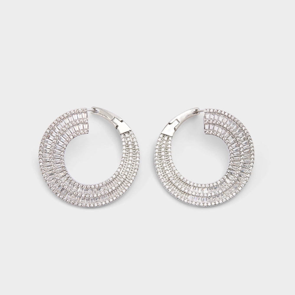 Aldo Caldy Silver/Clear Multi Women's Earrings - Hoop earrings Silver/Clear Multi