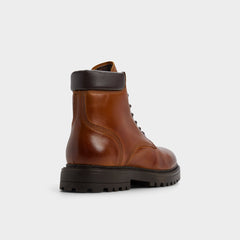 Aldo Draco in Cognac - Combat boot, Lug sole Cognac