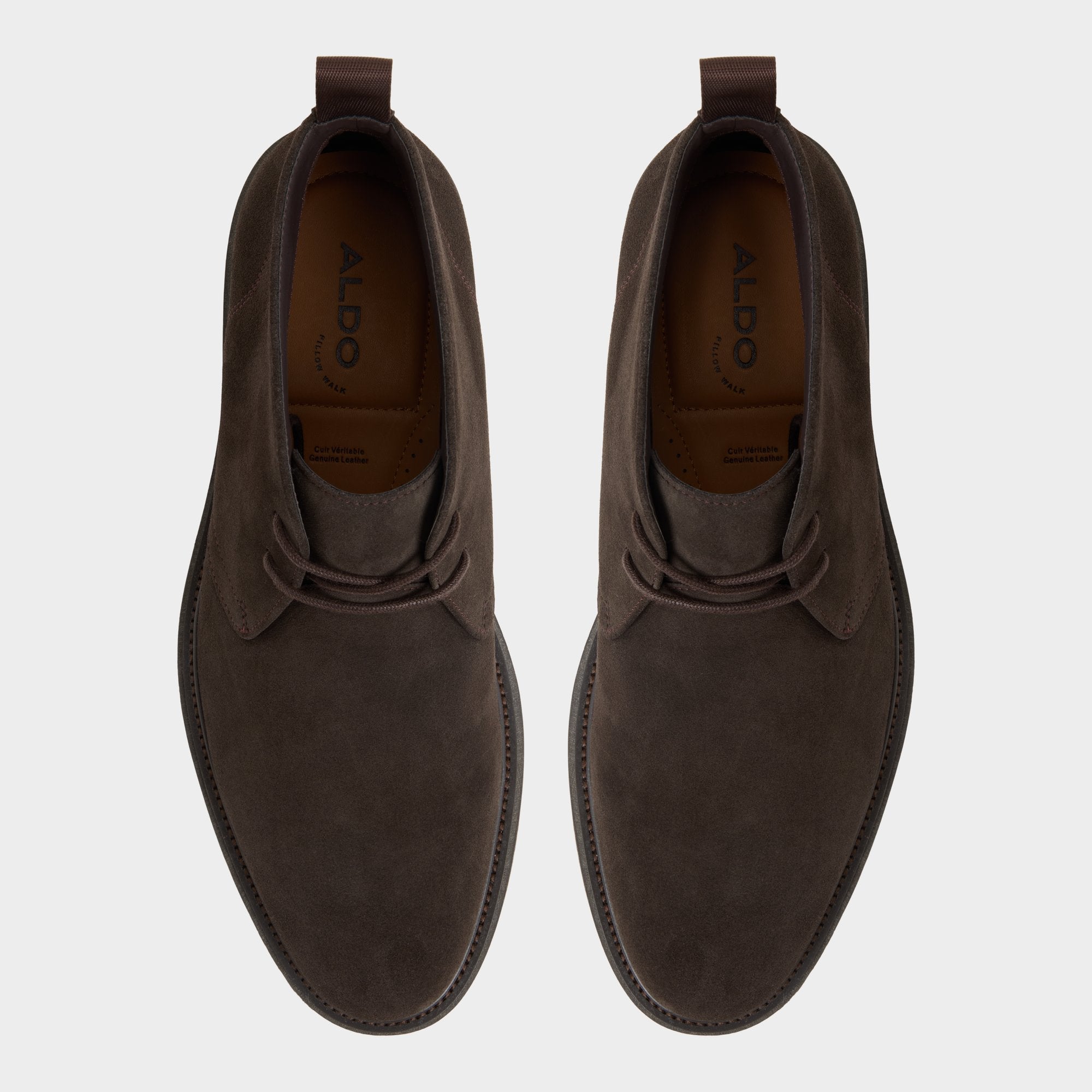Aldo Jefrey Dark Brown Leather Suede Men's Chukka boots - Chukka boot Dark Brown