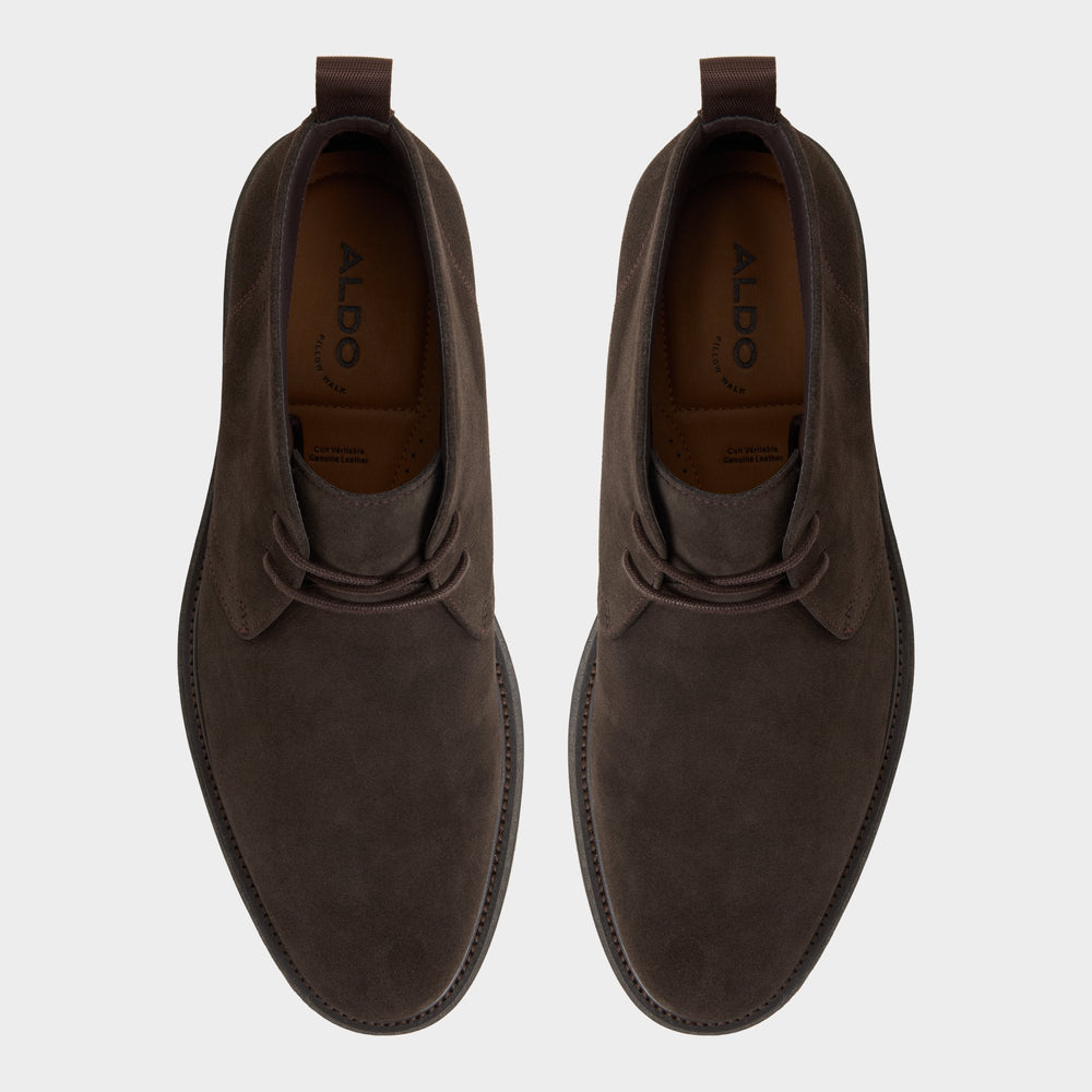 Aldo Jefrey Dark Brown Leather Suede Men's Chukka boots - Chukka boot Dark Brown