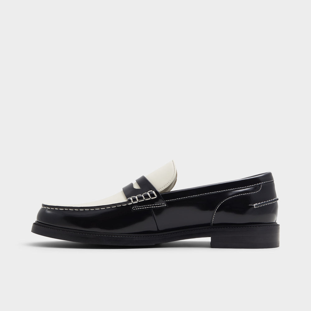 Aldo Kieran Black/White Men's Dress Shoes - Loafer Black/white