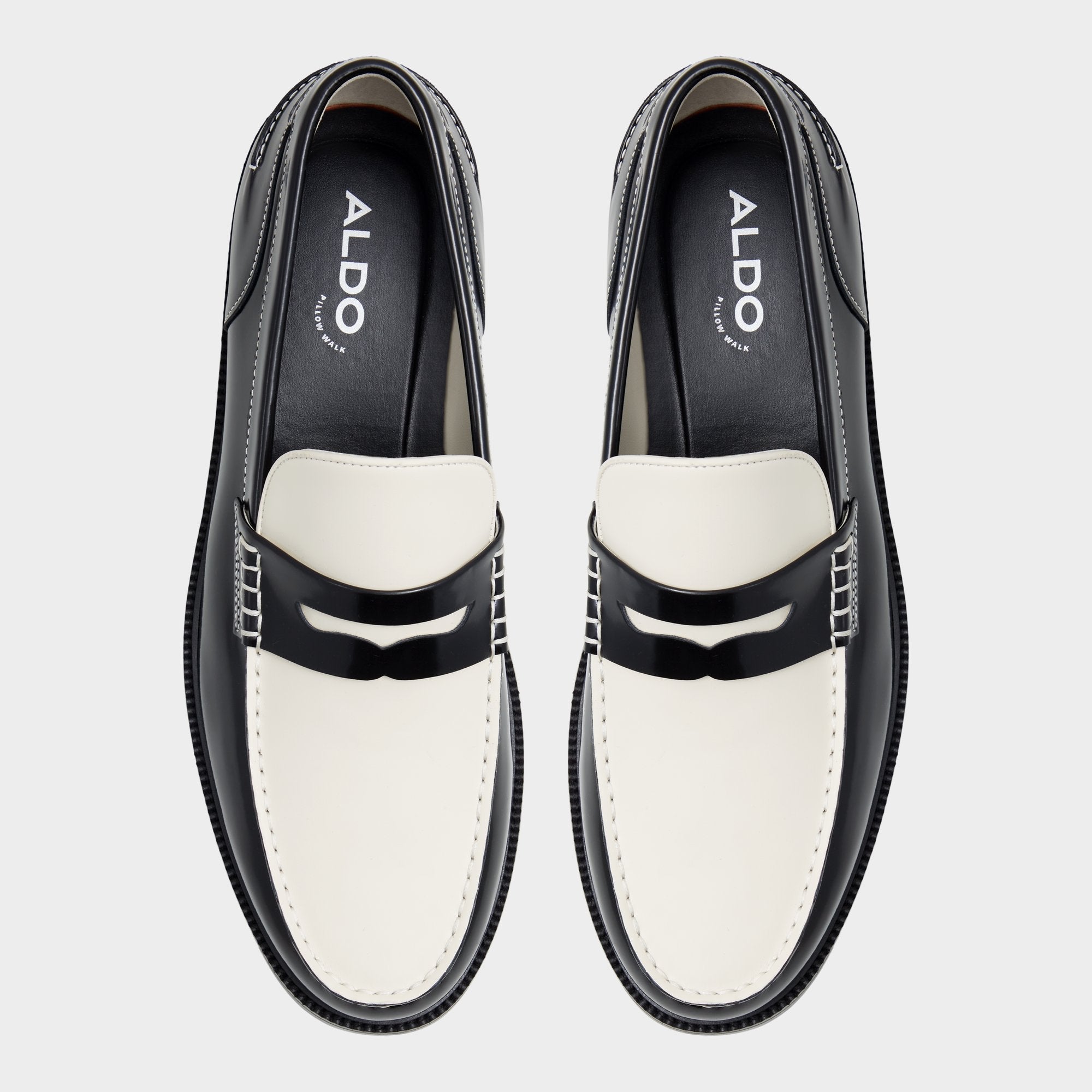 Aldo Kieran Black/White Men's Dress Shoes - Loafer Black/white