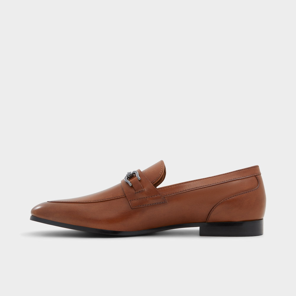 Aldo Marinho Cognac Leather Smooth Men's Dress Shoes - Loafer Cognac
