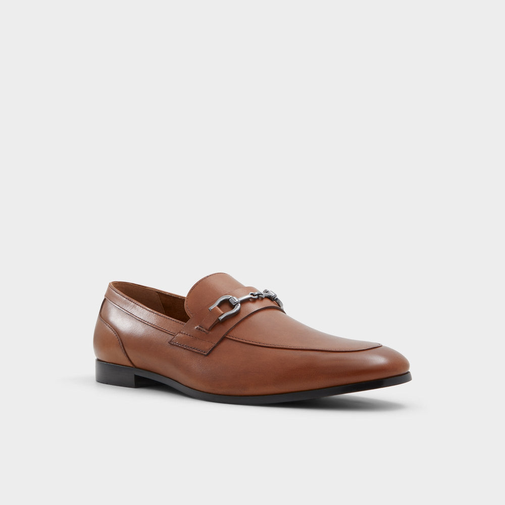 Aldo Marinho Cognac Leather Smooth Men's Dress Shoes - Loafer Cognac