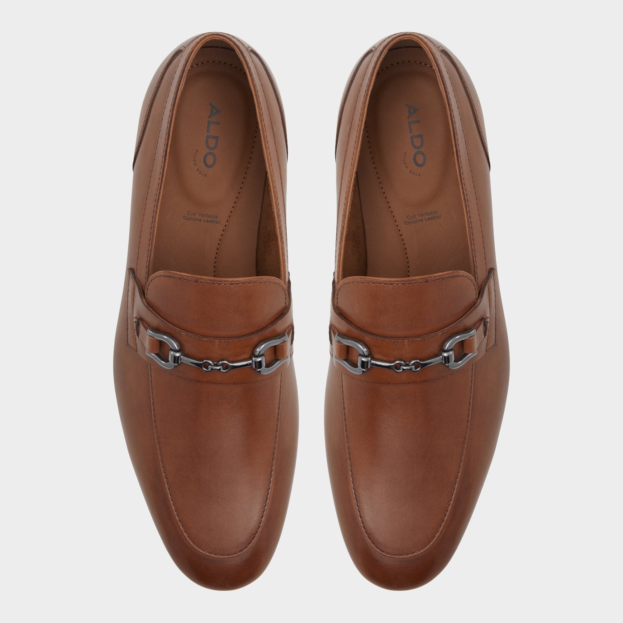 Aldo Marinho Cognac Leather Smooth Men's Dress Shoes - Loafer Cognac