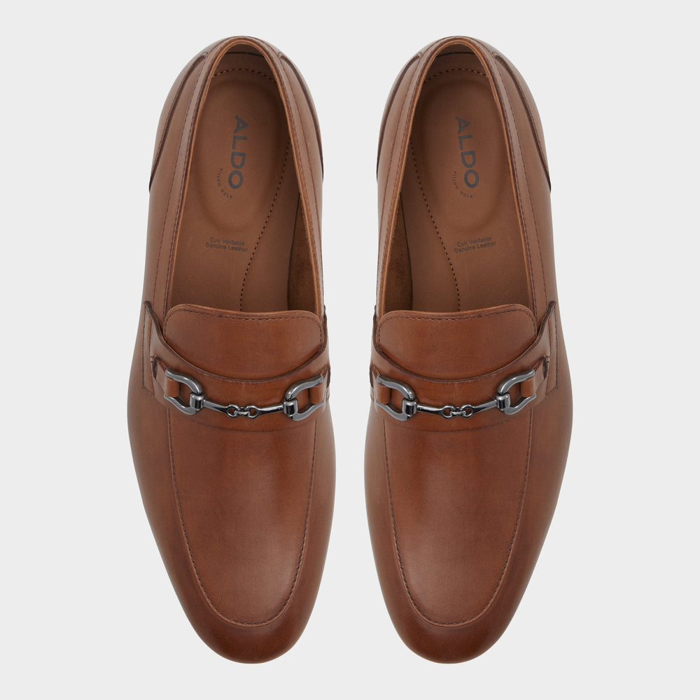 Aldo Marinho Cognac Leather Smooth Men's Dress Shoes - Loafer Cognac