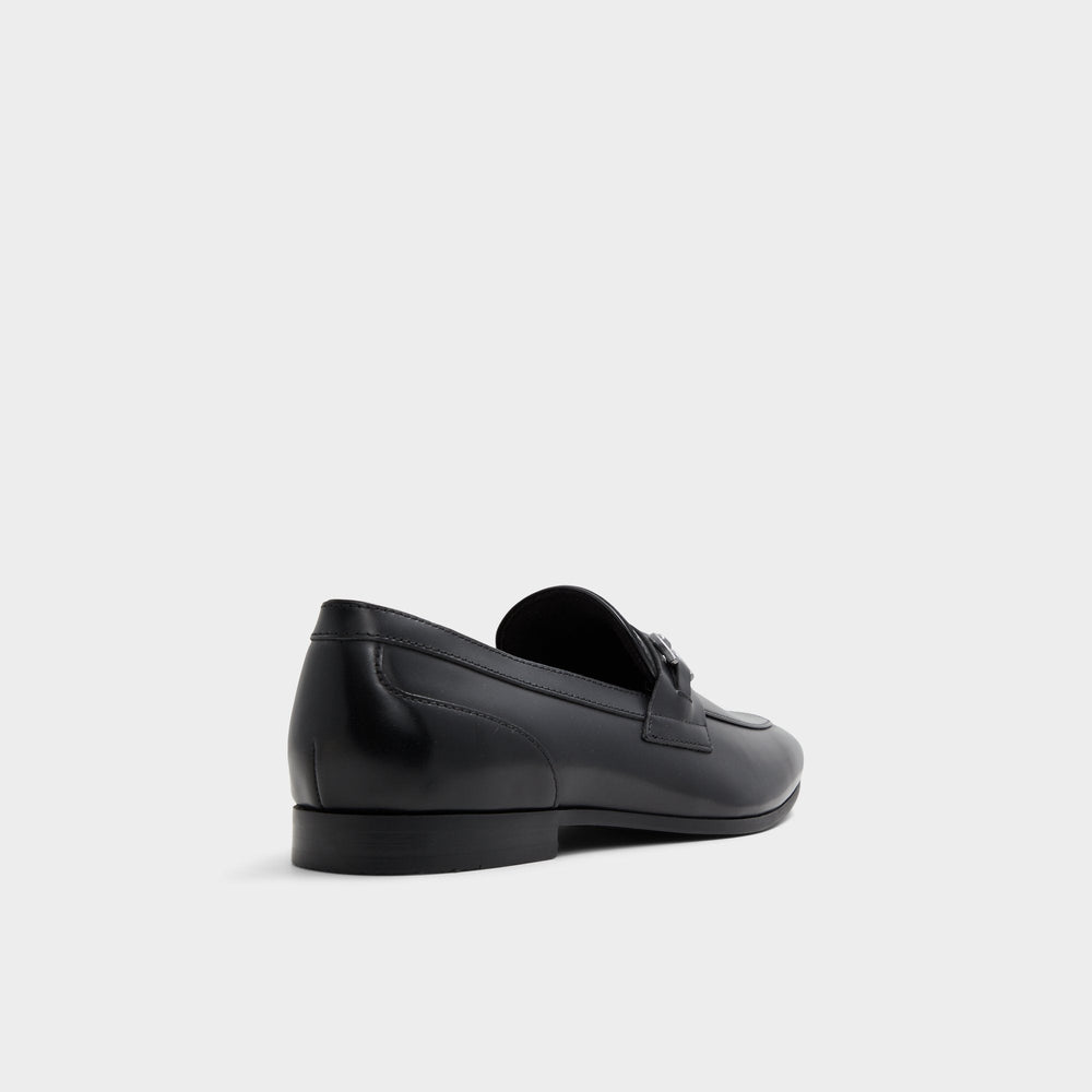 Aldo Marinho Open Black Leather Smooth Men's Dress Shoes - Loafer Open Black