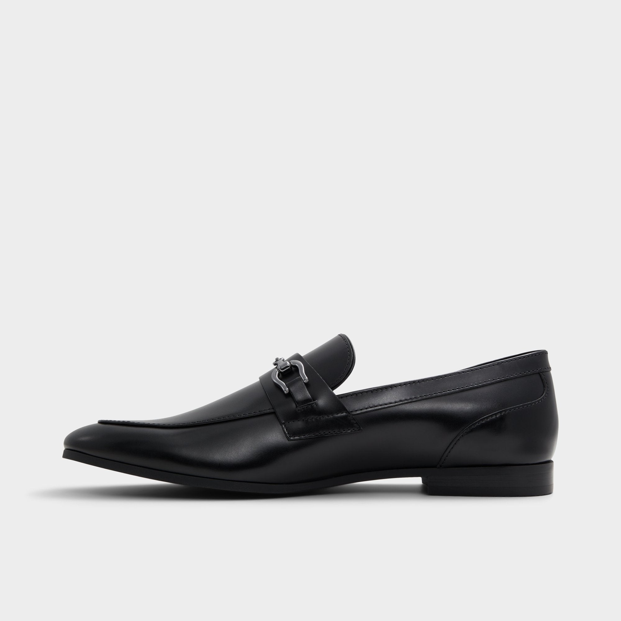 Aldo Marinho Open Black Leather Smooth Men's Dress Shoes - Loafer Open Black