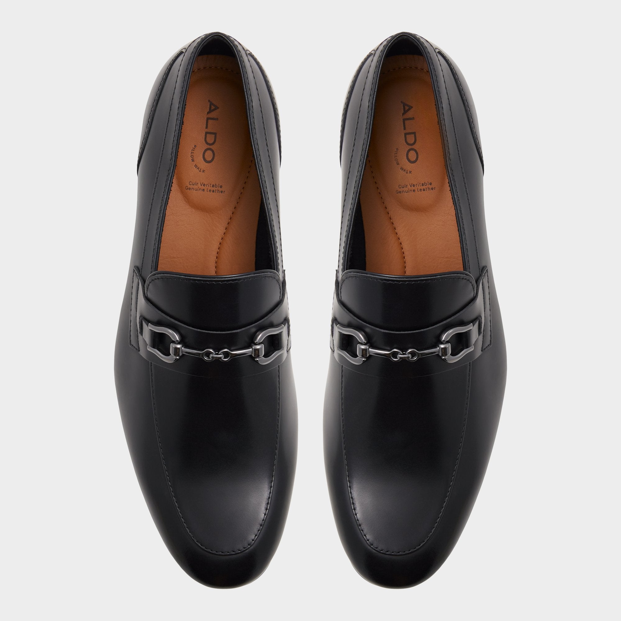 Aldo Marinho Open Black Leather Smooth Men's Dress Shoes - Loafer Open Black