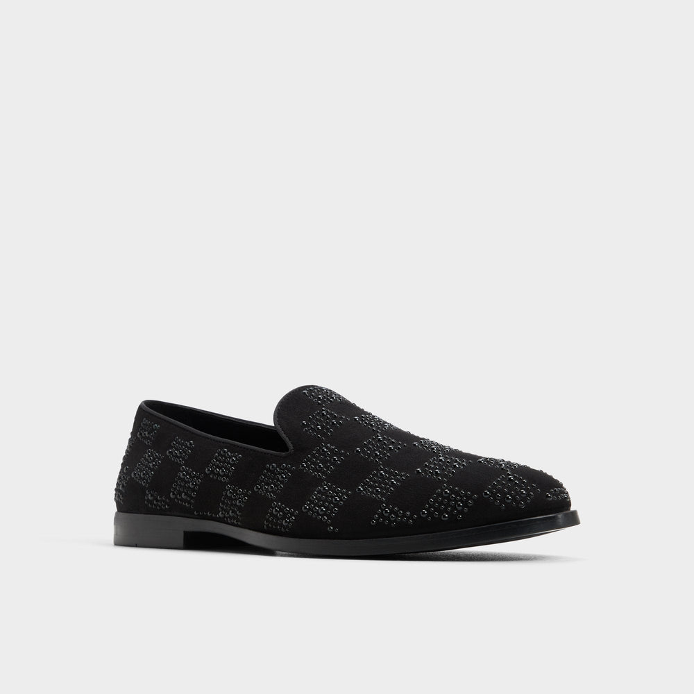 Aldo Casino Other Black Synthetic Textured Men's Dress Shoes - Loafer Other Black