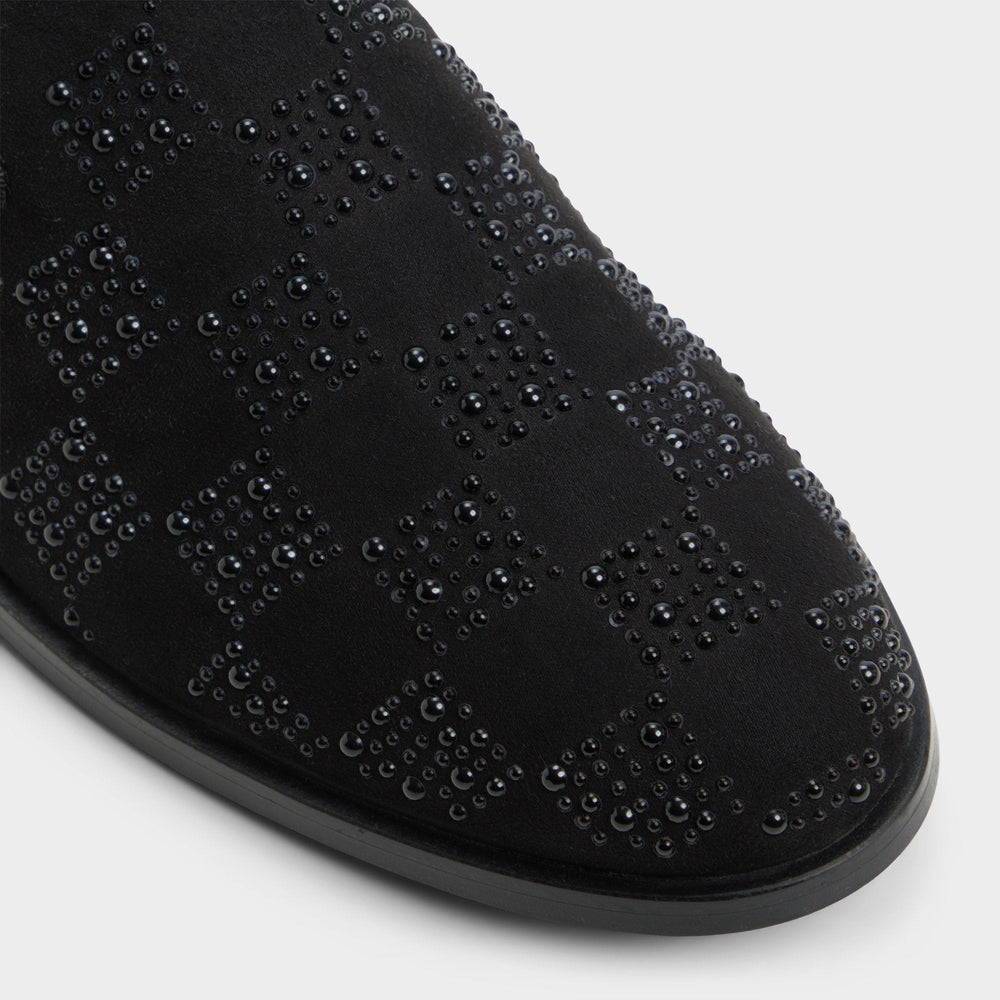 Aldo Casino Other Black Synthetic Textured Men's Dress Shoes - Loafer Other Black