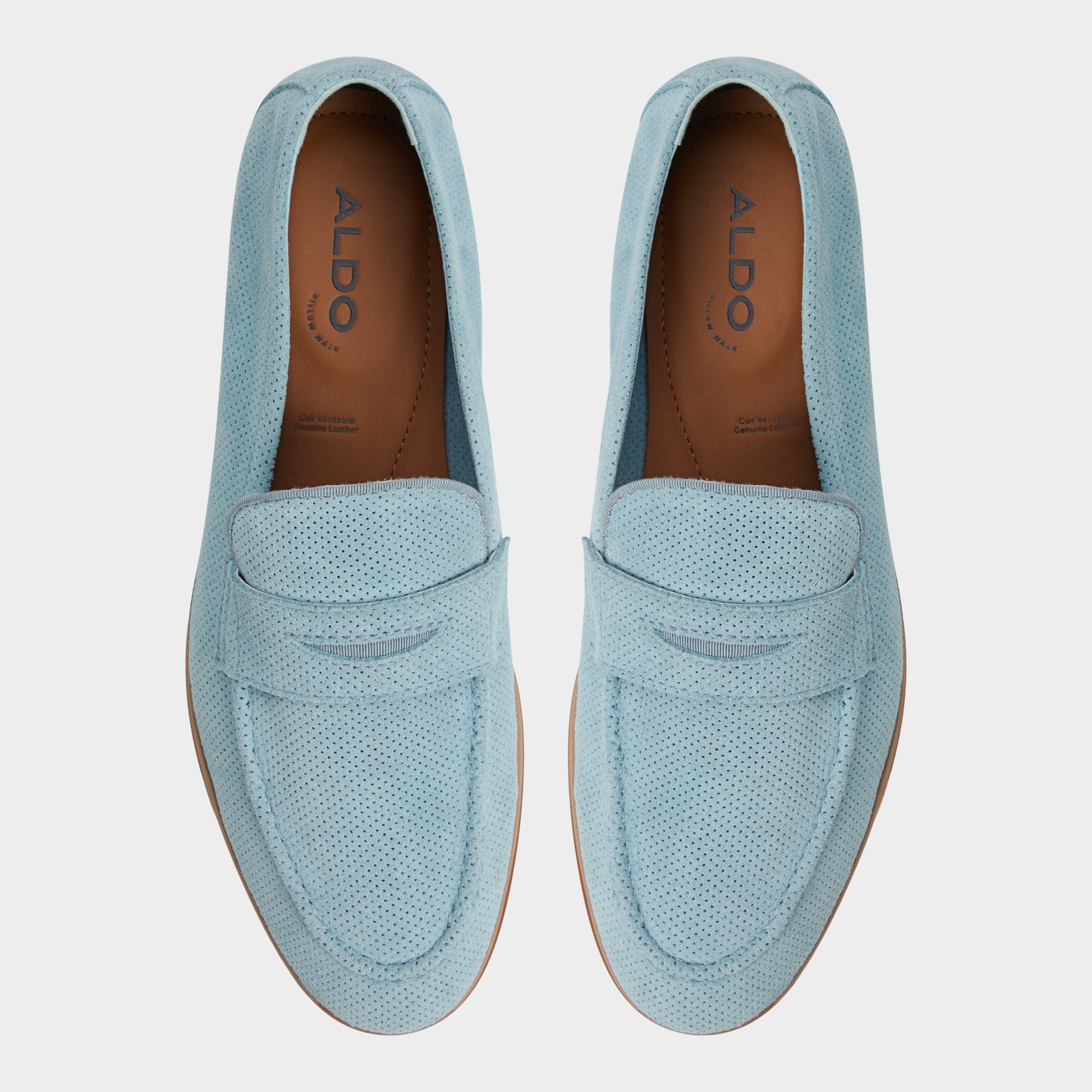 Aldo Journey Light Blue Men's Dress Shoes - Loafer Light Blue