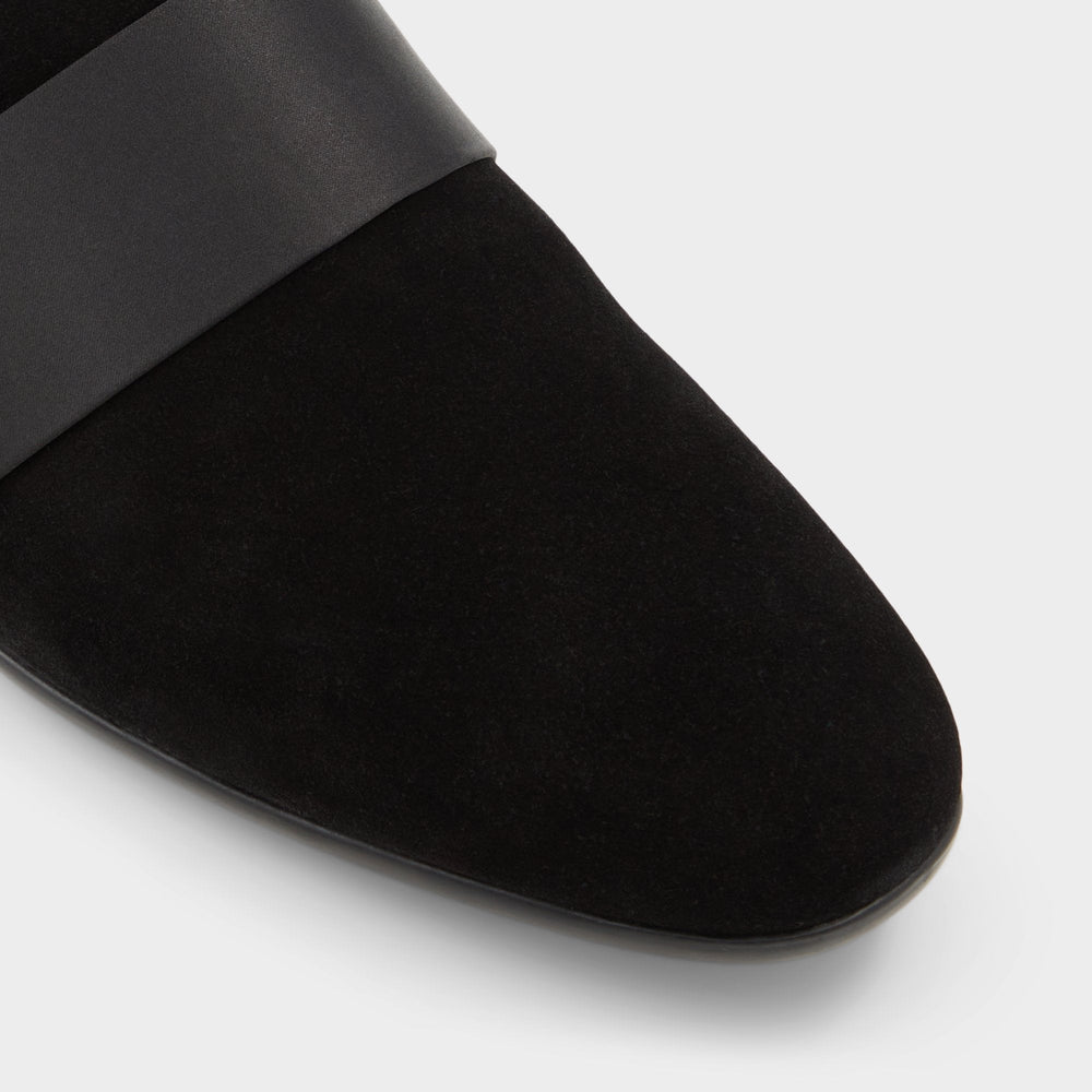 Aldo Asaria Open Black Leather Suede Men's Loafers & Slip-Ons - Loafer Open Black