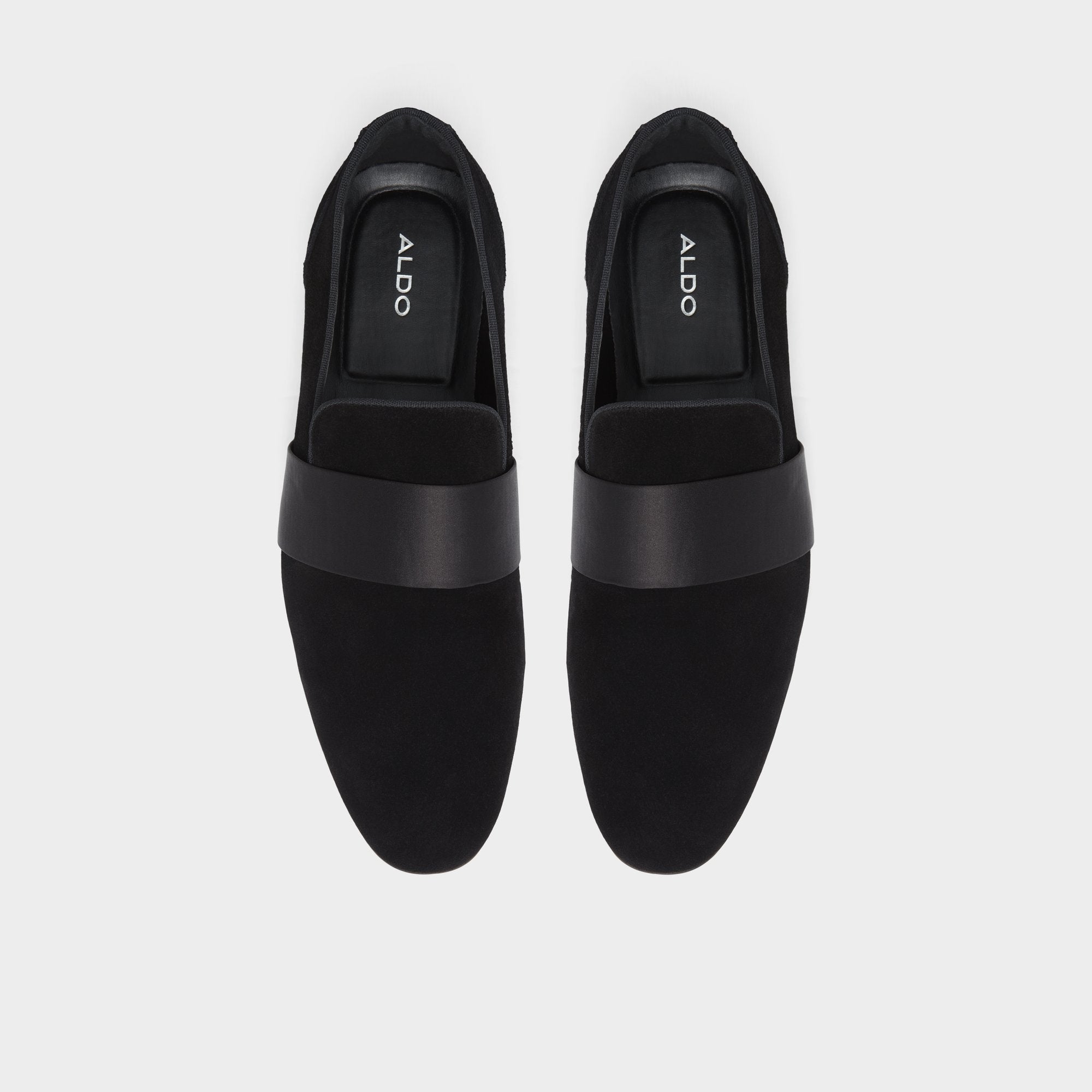 Aldo Asaria Open Black Leather Suede Men's Loafers & Slip-Ons - Loafer Open Black