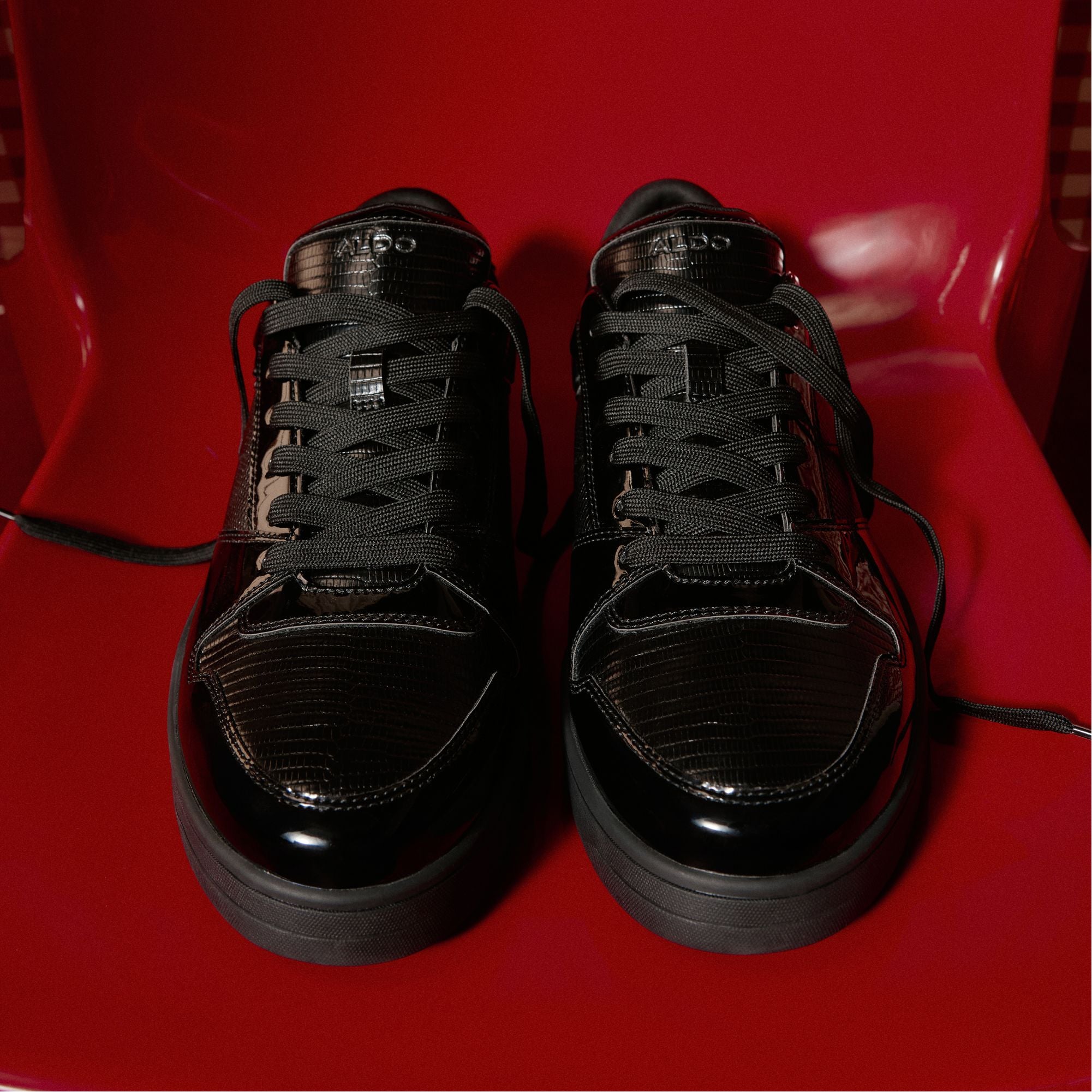 Aldo Zethan Black Synthetic Patent Men's Low top - Low top sneaker, Cup sole Black