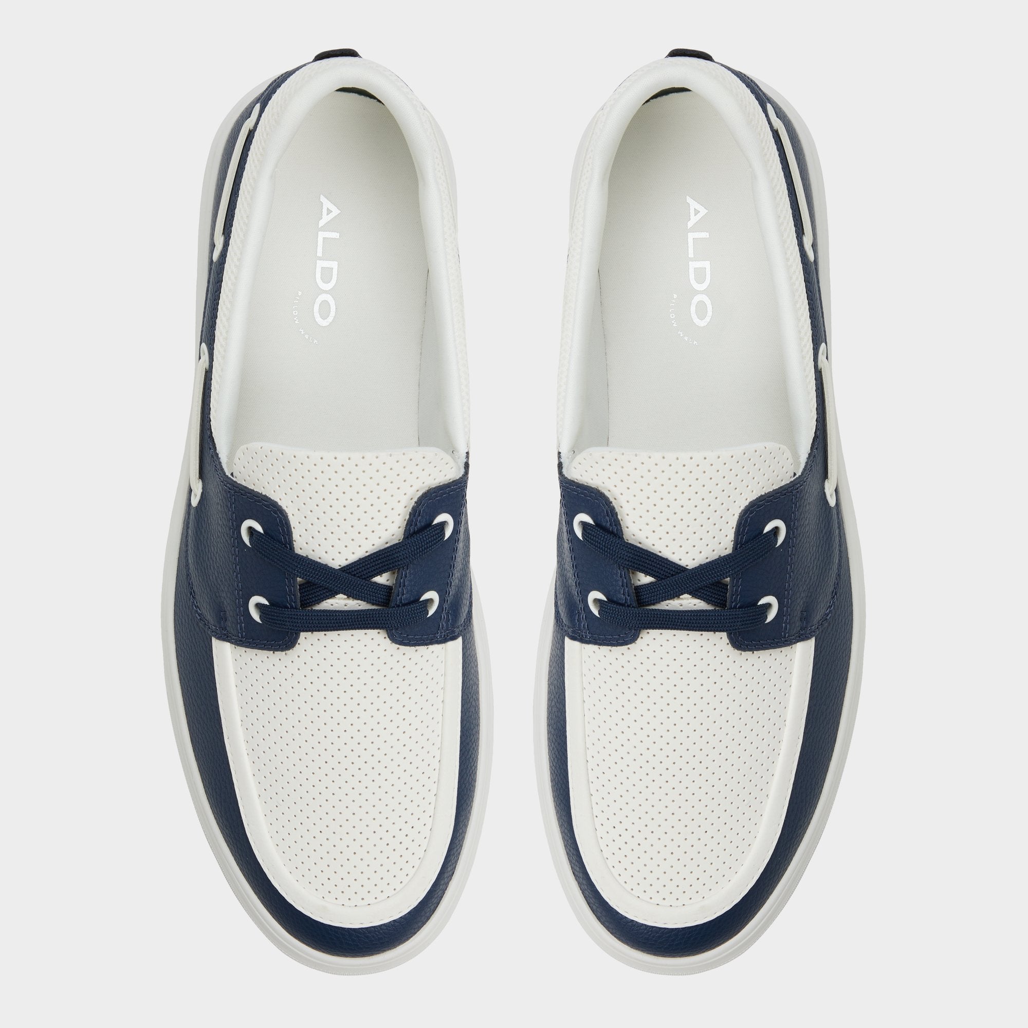 Aldo Wildwave White/Navy Men's Casual Shoes - Boat shoe White/Navy