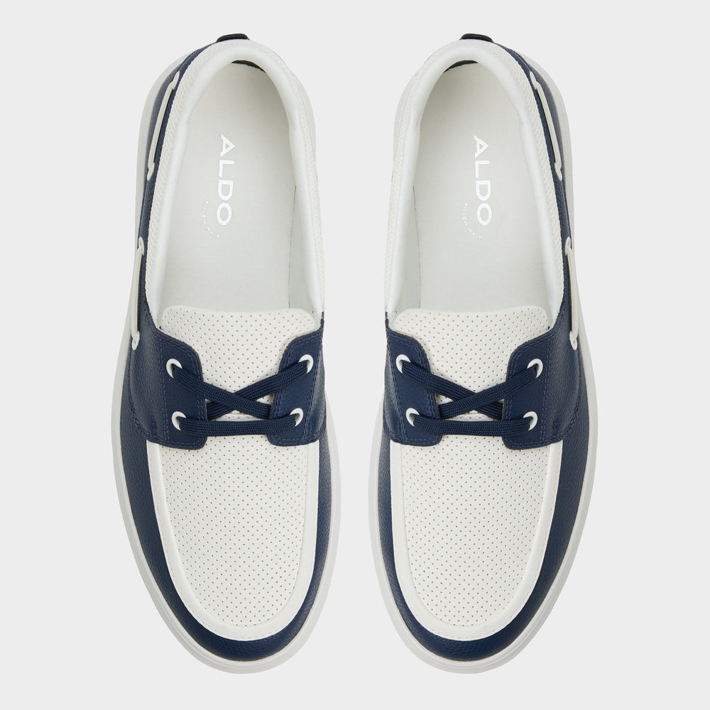 Aldo Wildwave White/Navy Men's Casual Shoes - Boat shoe White/Navy