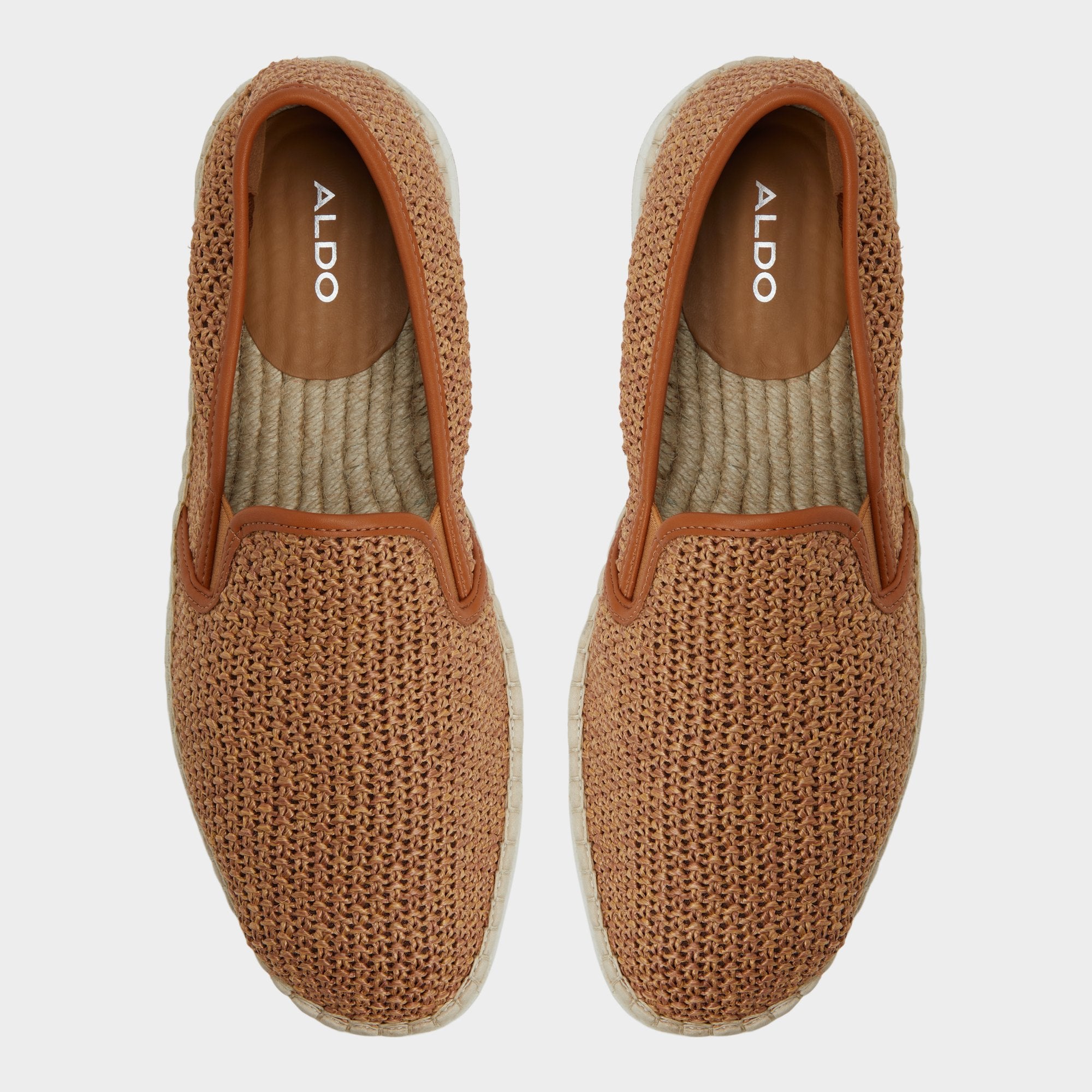 Aldo Johnney Cognac Textile Raffia Men's Espadrilles - Espadrille Cognac